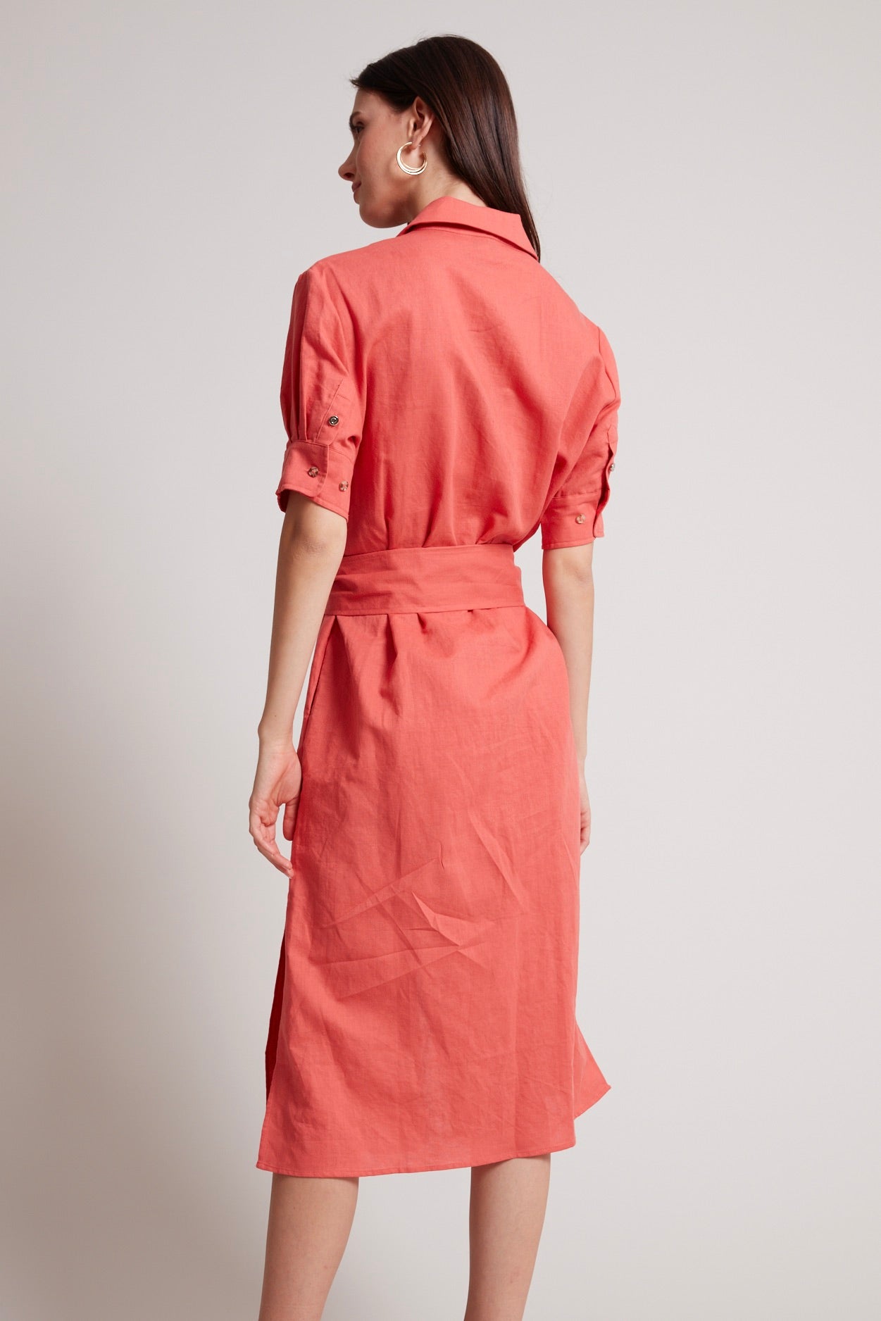 Randi long buttoned shirt dress