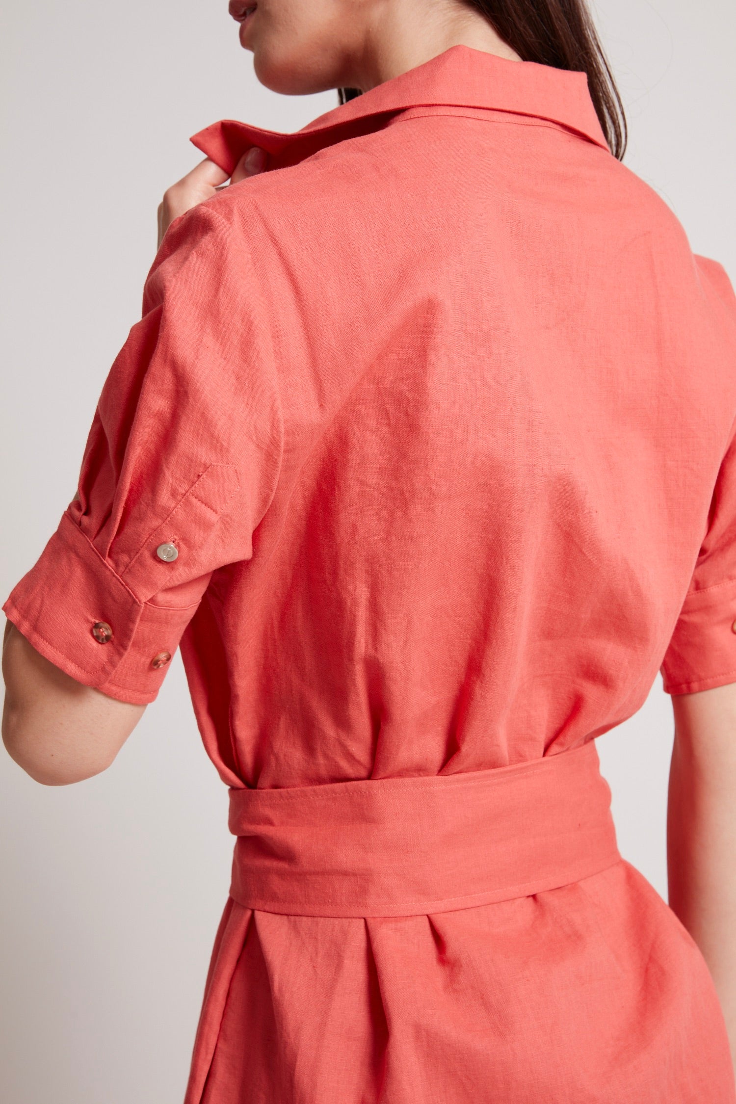Randi long buttoned shirt dress