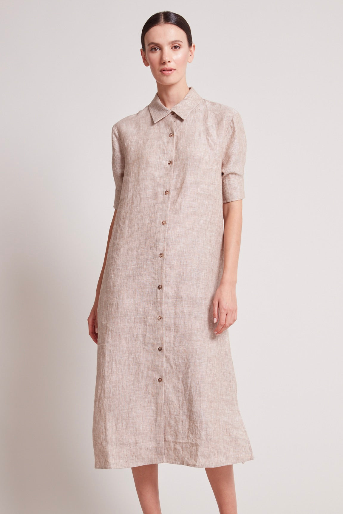 Randi long buttoned shirt dress
