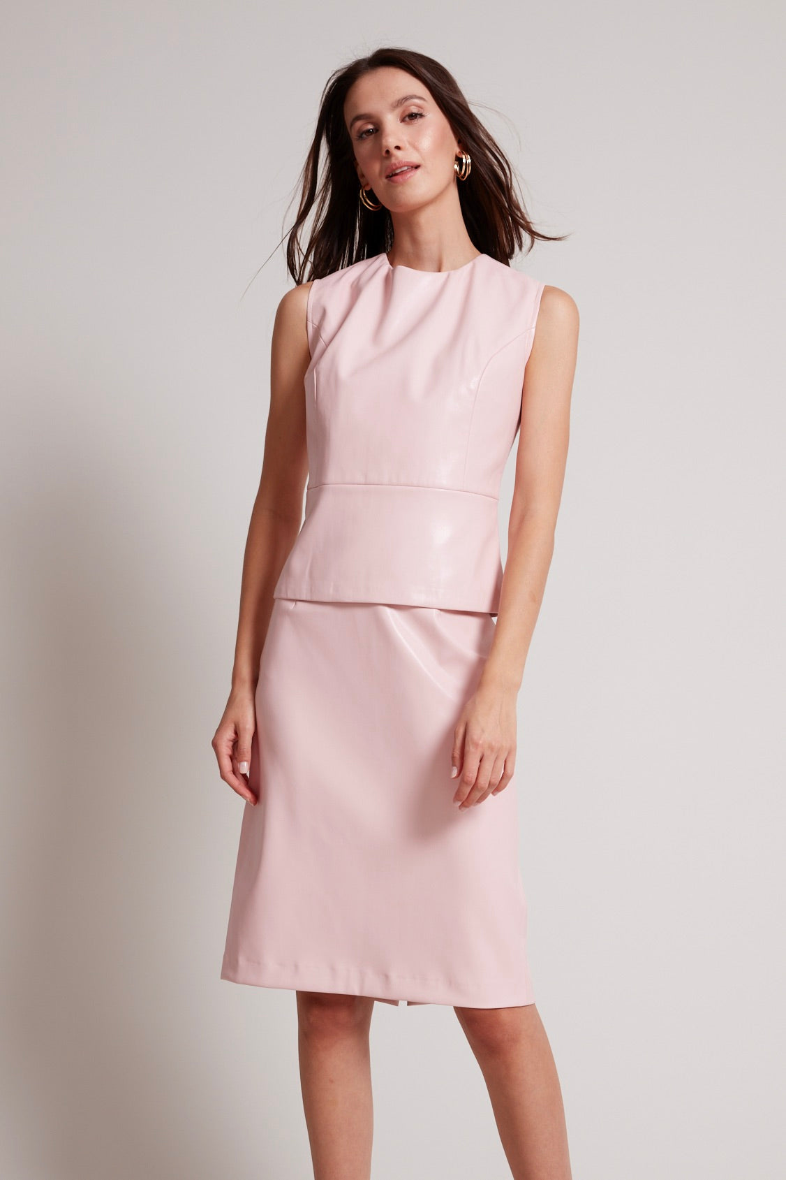 Reign vegan leather sleeveless top