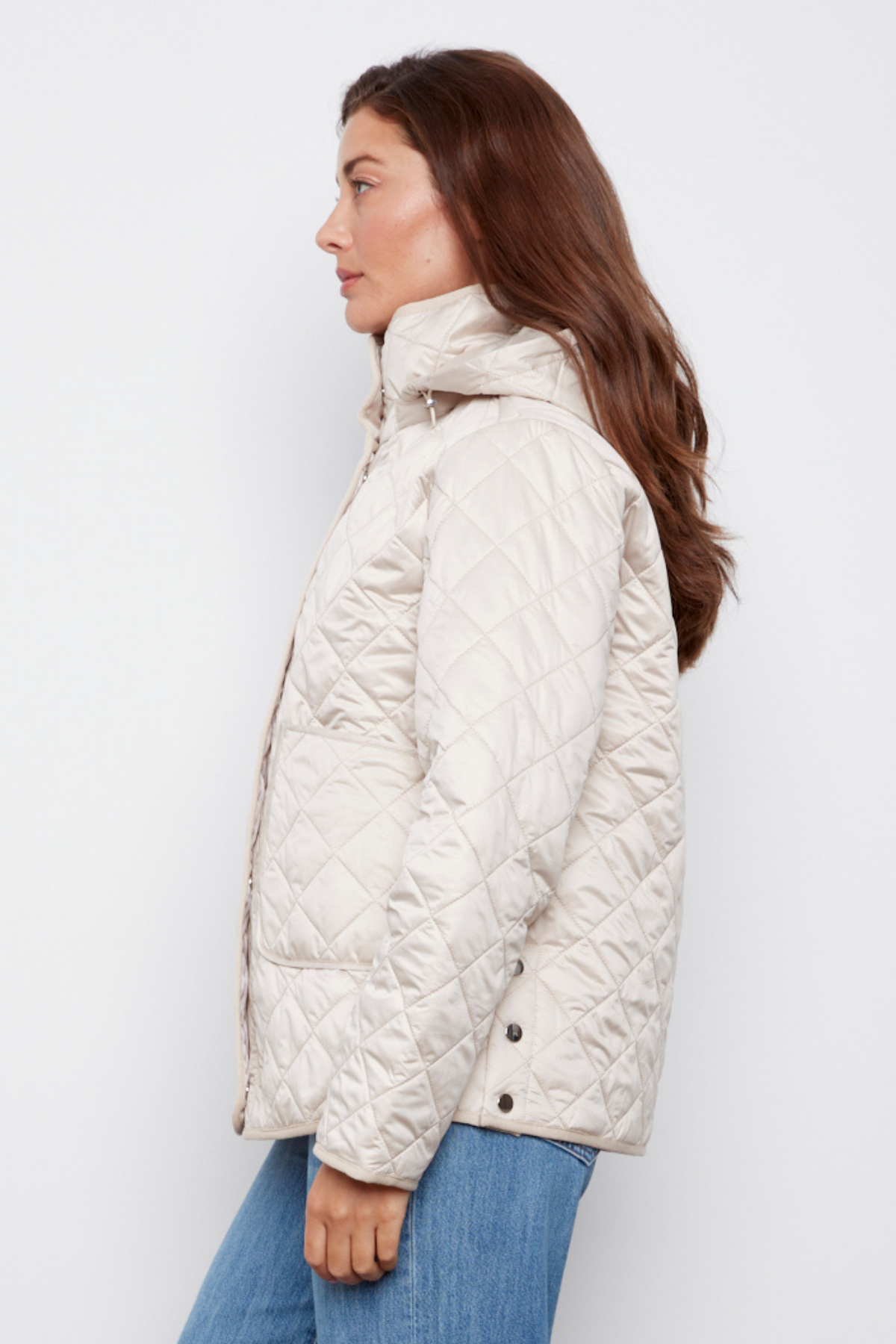 Shelby, quilted jacket with removable hood