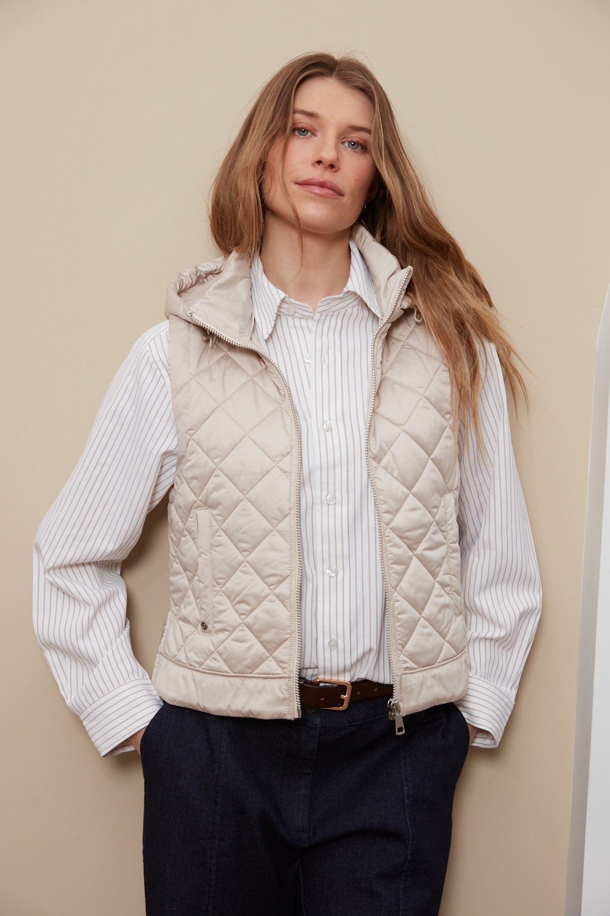 Talia quilted gilet w/ removable hood