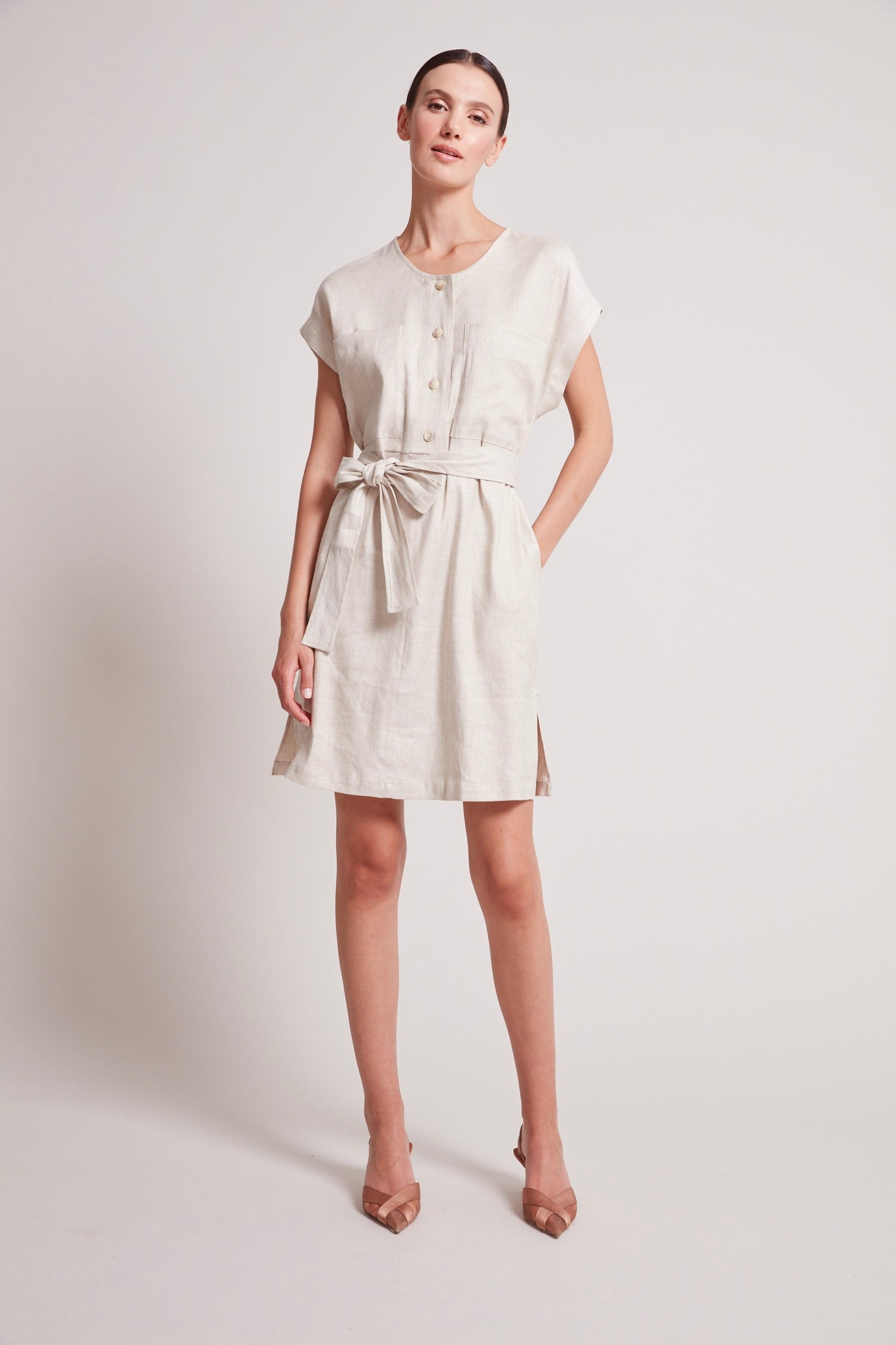 Tanner cap sleeve popover dress