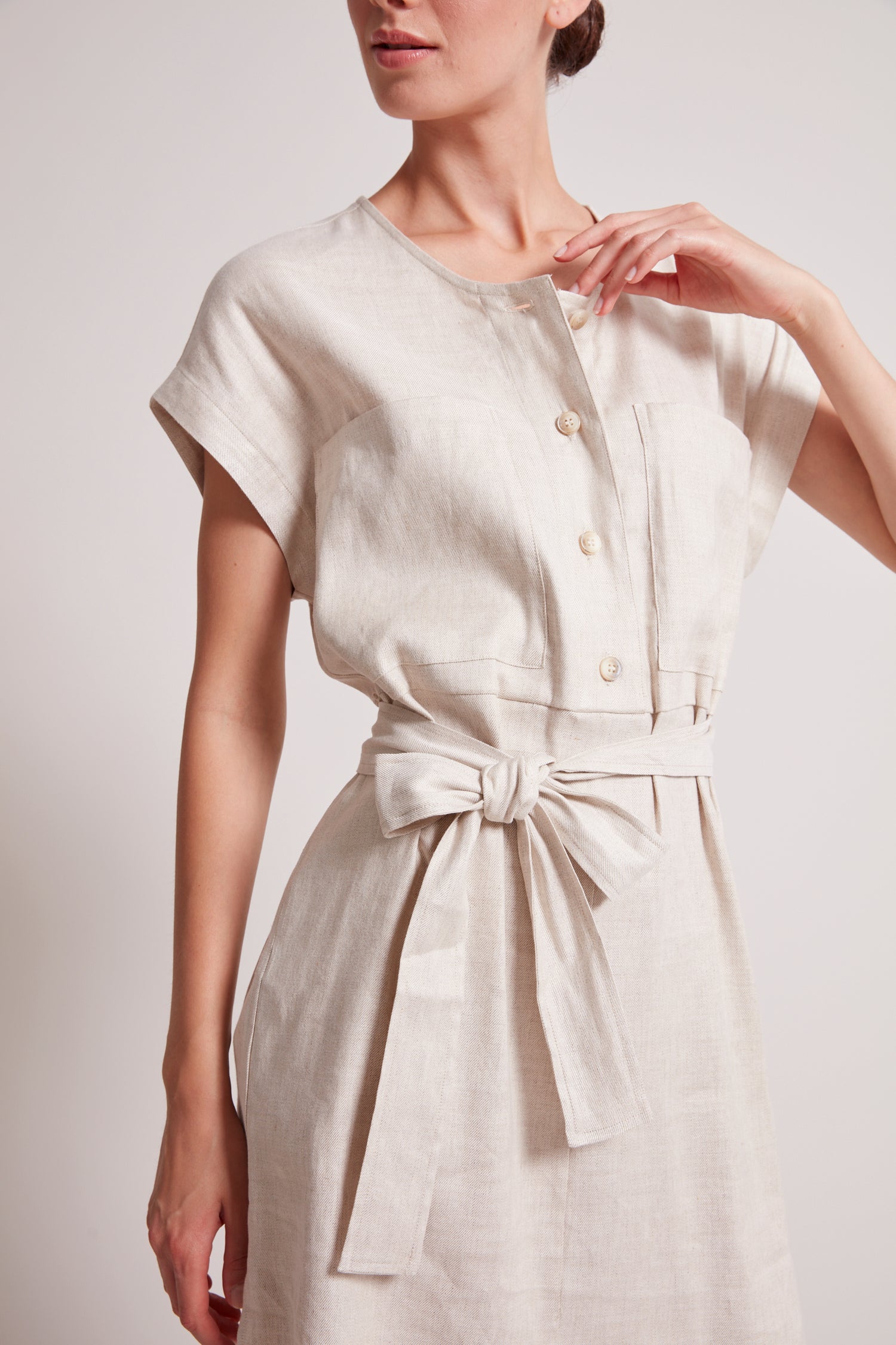 Tanner cap sleeve popover dress