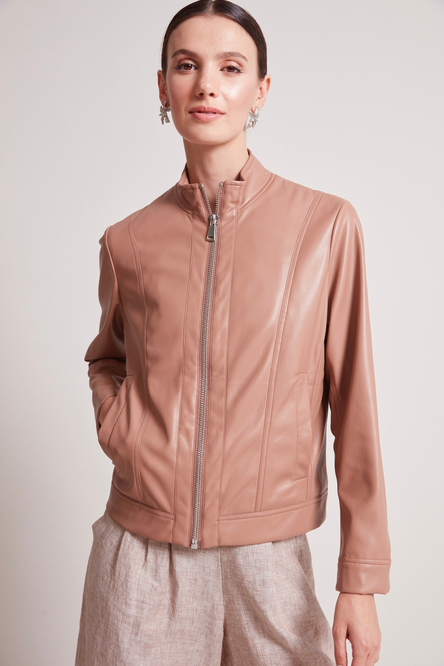 Veste moto en cuir vegan Tommy