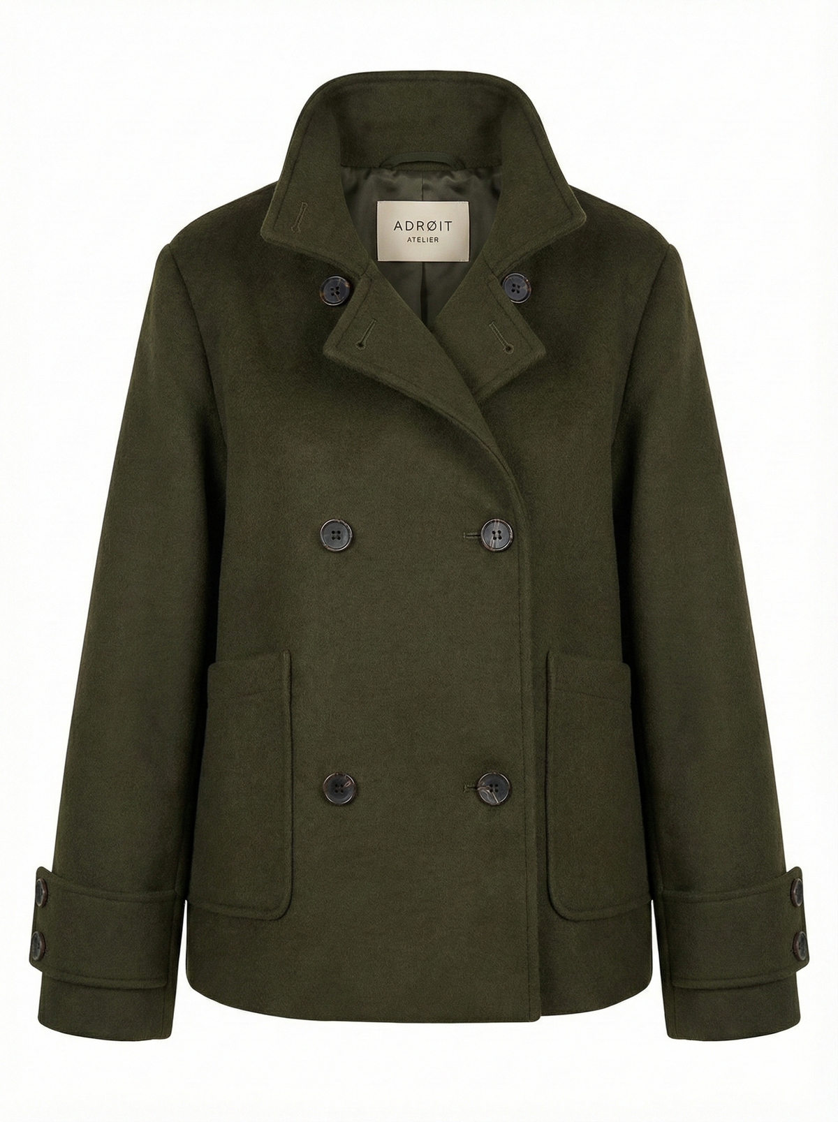 Dakota, double breasted funnel neck short jacket