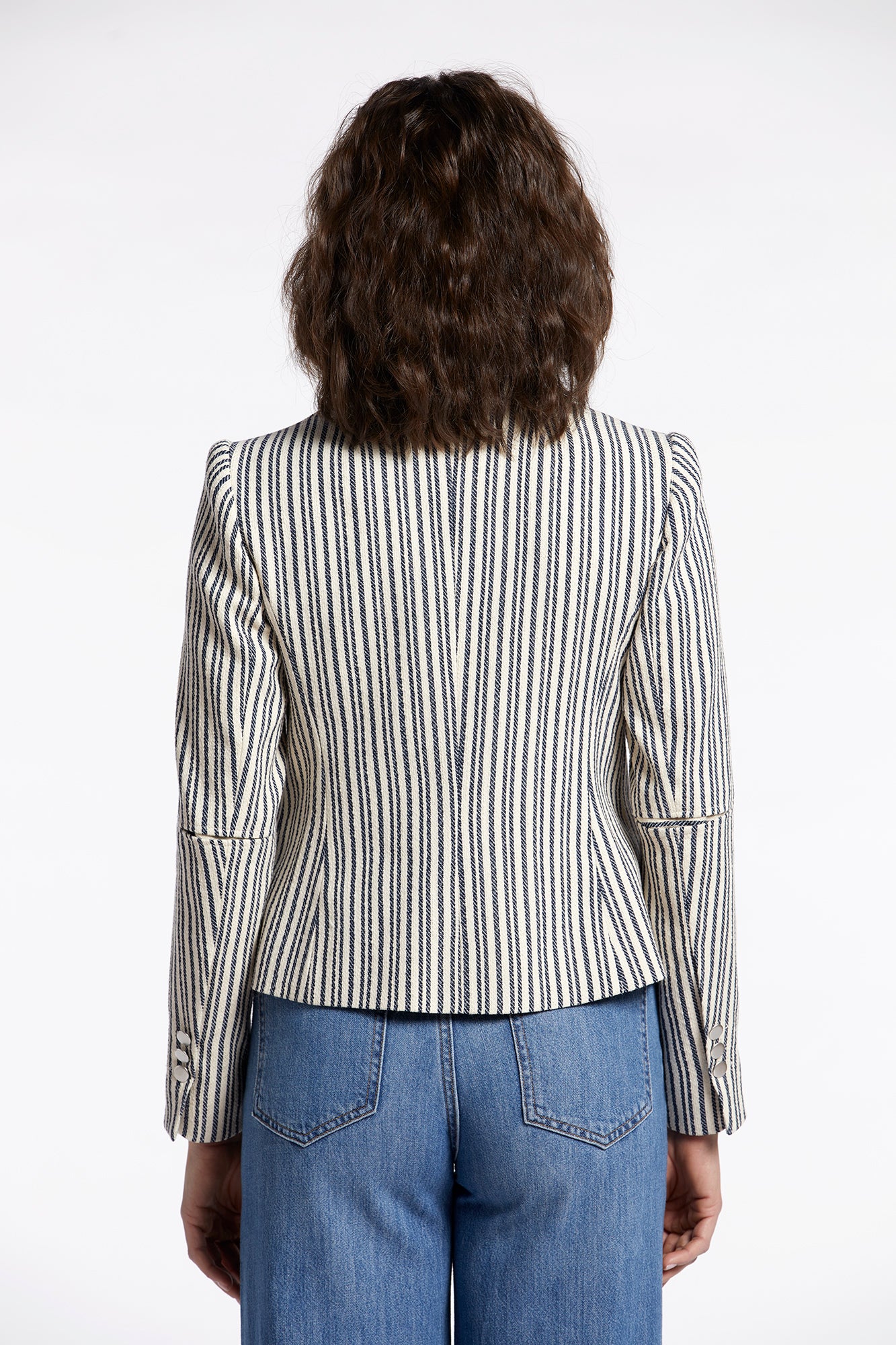 Blazer à rayures à double boutonnage Nicole