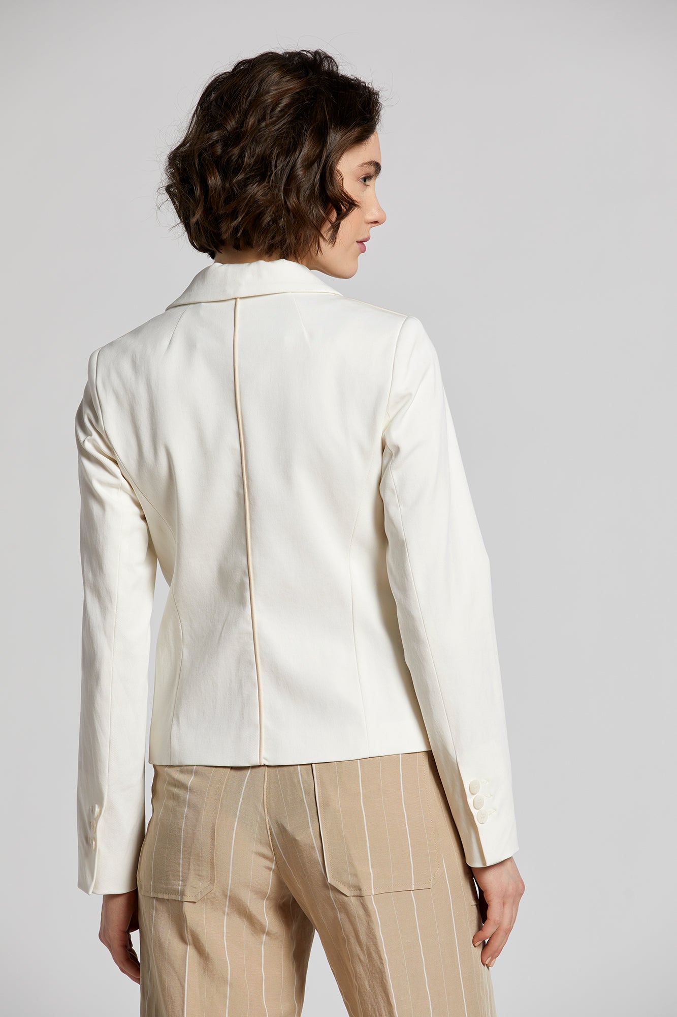 Noa Single Breasted Stretch Blazer With Piping