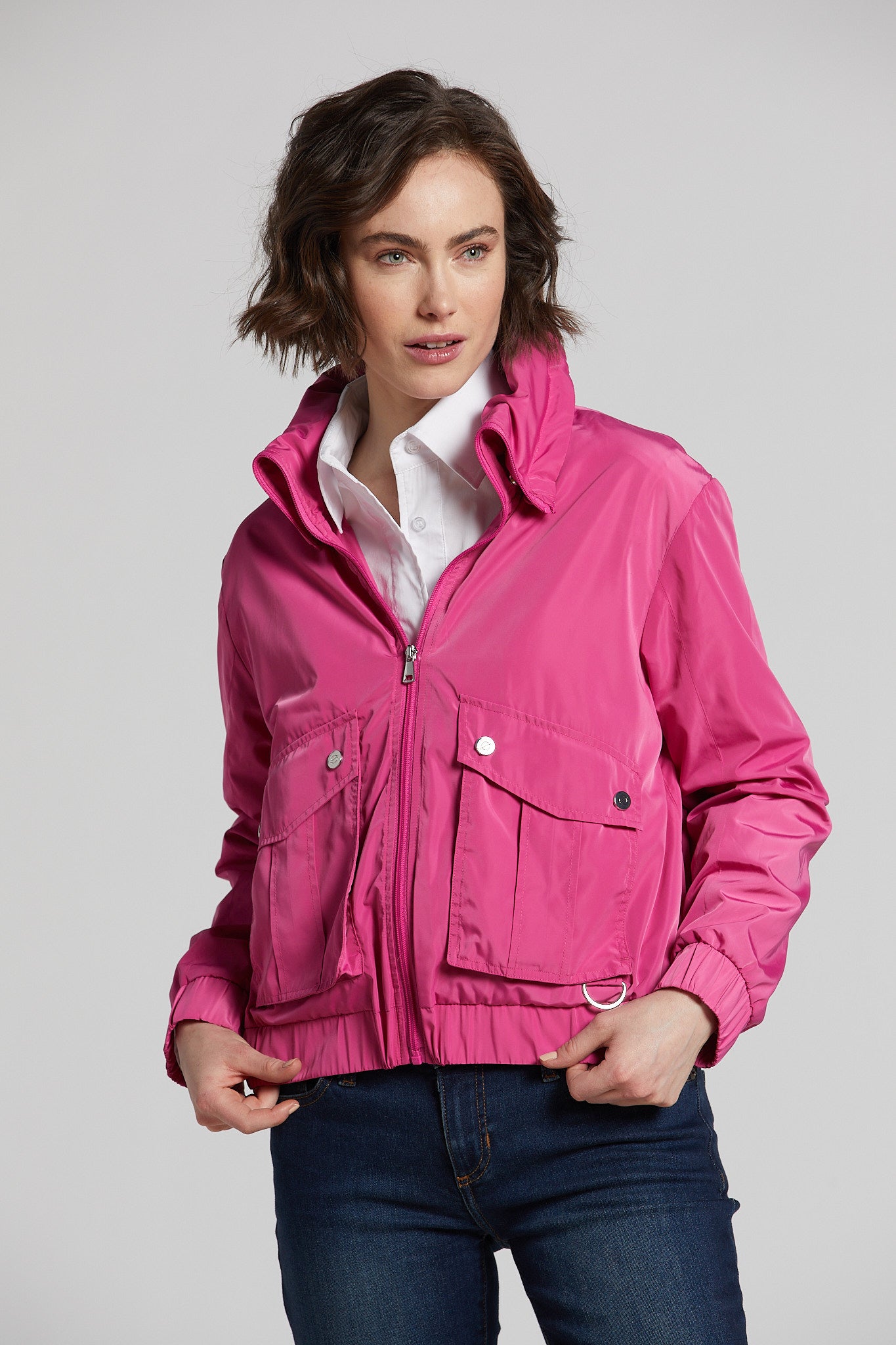Nori lightweight bomber jacket with hidden hood