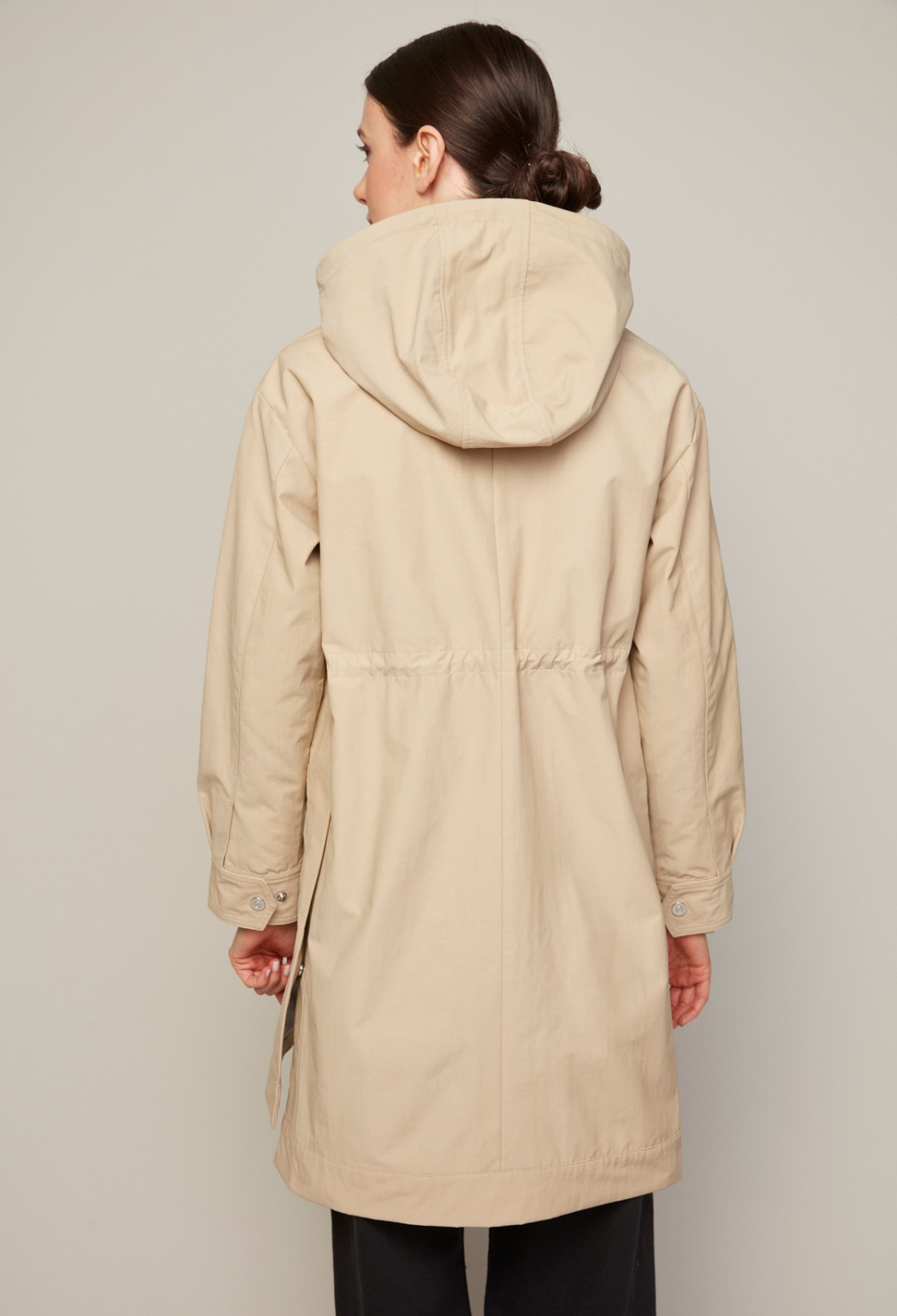 Tori, imperméable à capuche amovible avec ourlet haut et bas