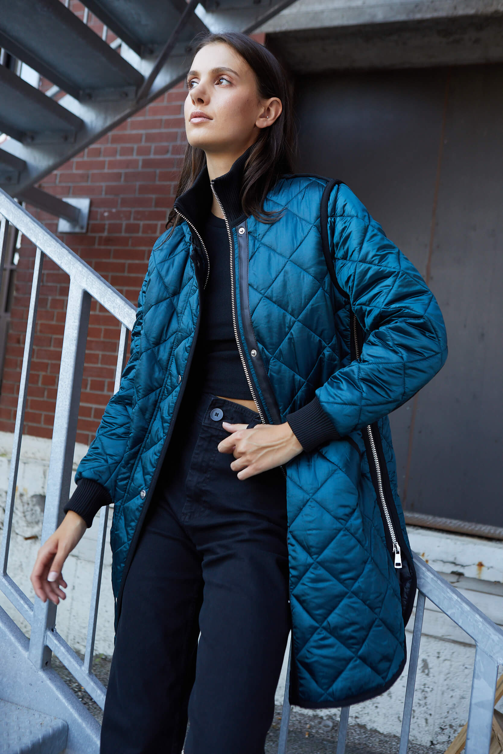 Libby manteau matelassé à fermeture éclair
