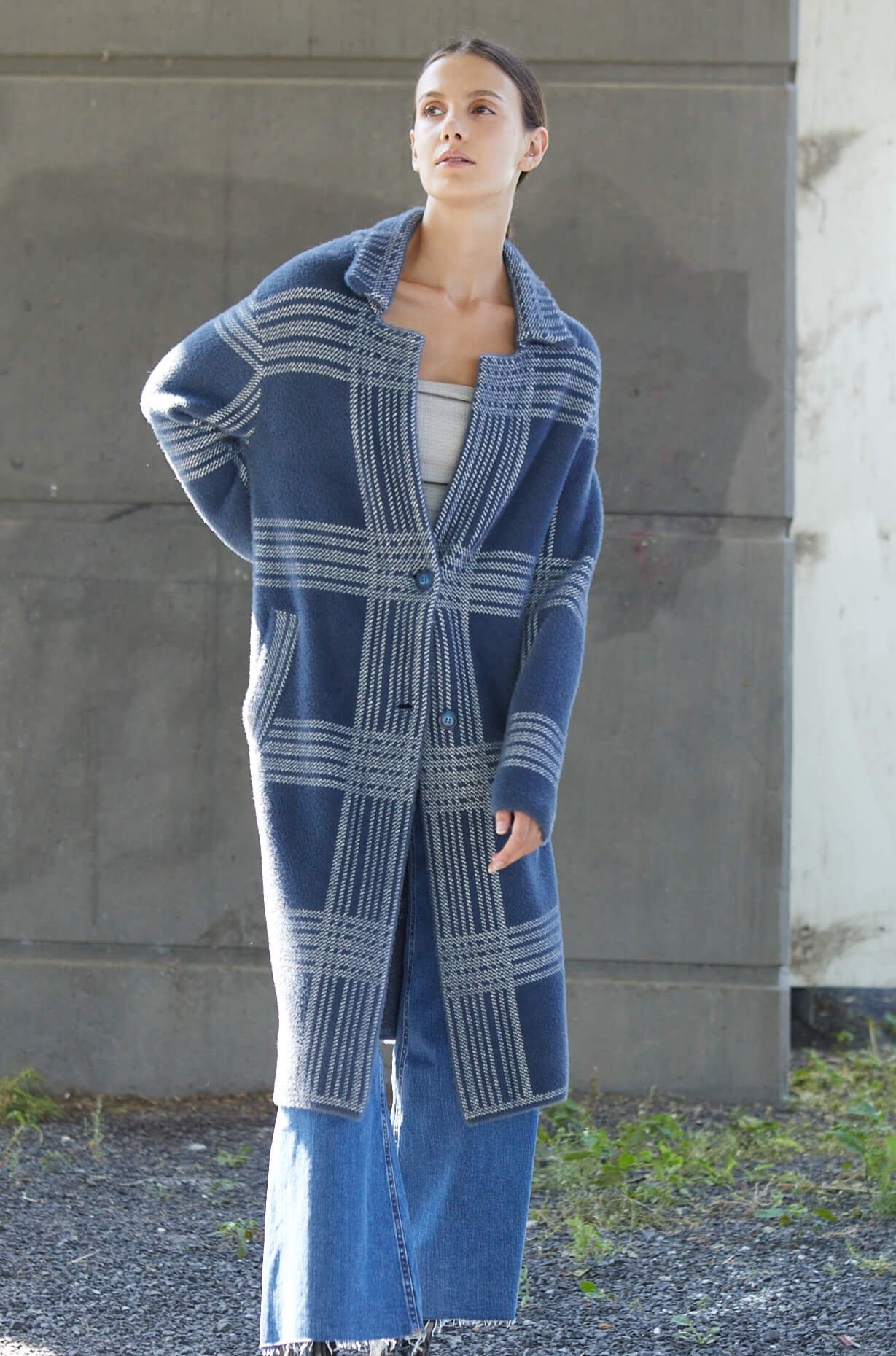Lorie single breasted knit coatigan