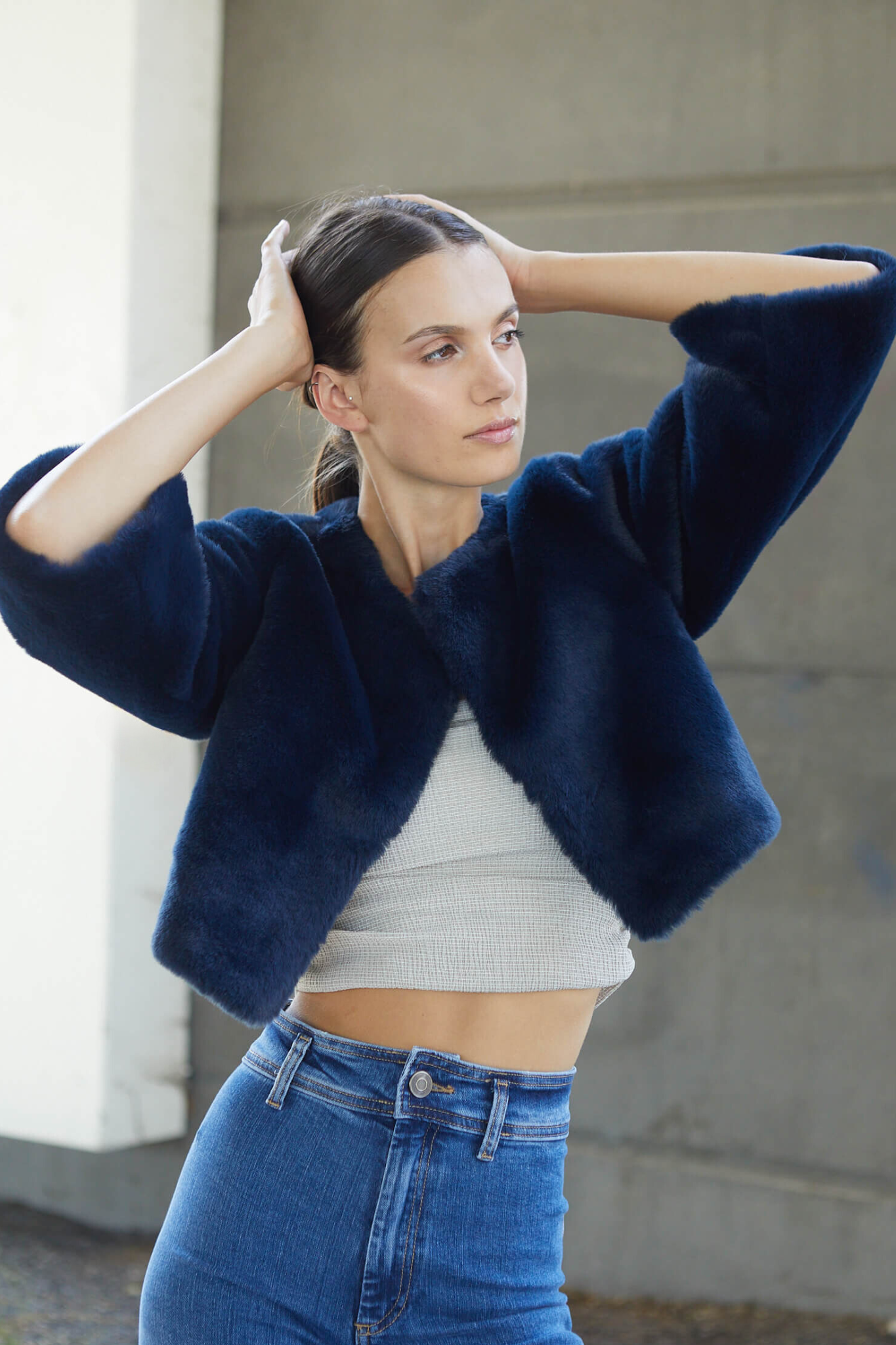 Faux fur 2025 bolero jacket