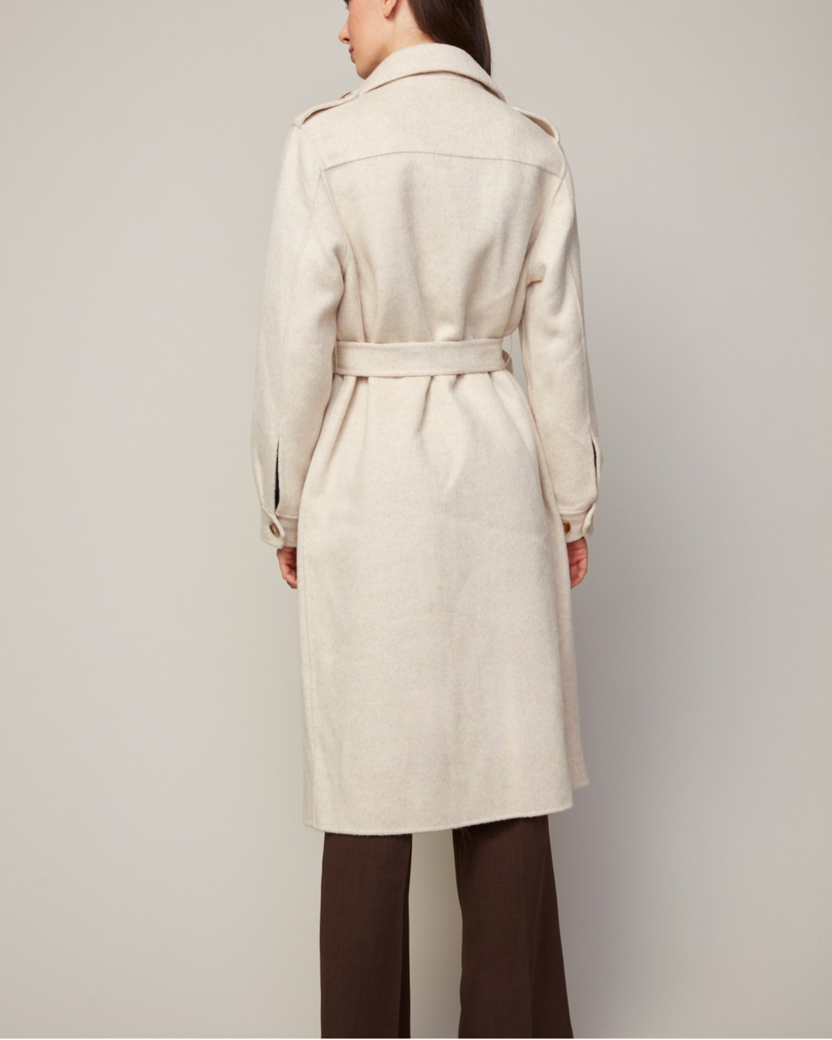 Trench-coat double face en mélange de laine Sibel