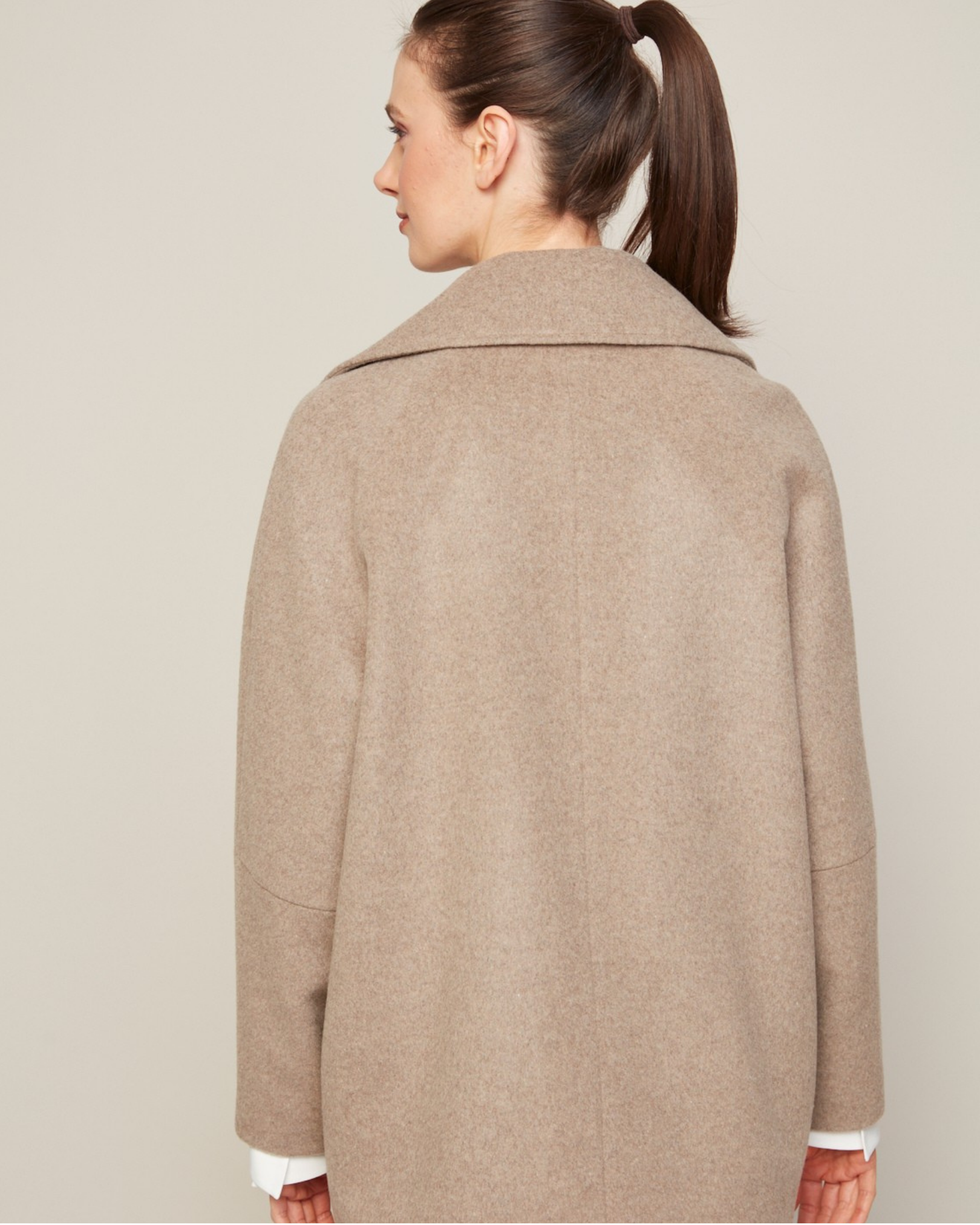 Jordan, manteau  en laine mélangée à double boutonnage et manches raglan