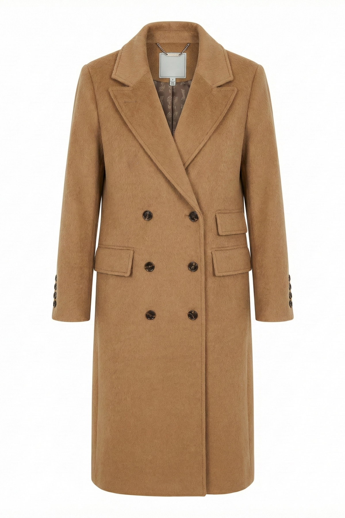 Bennett, double breasted long wool blend coat