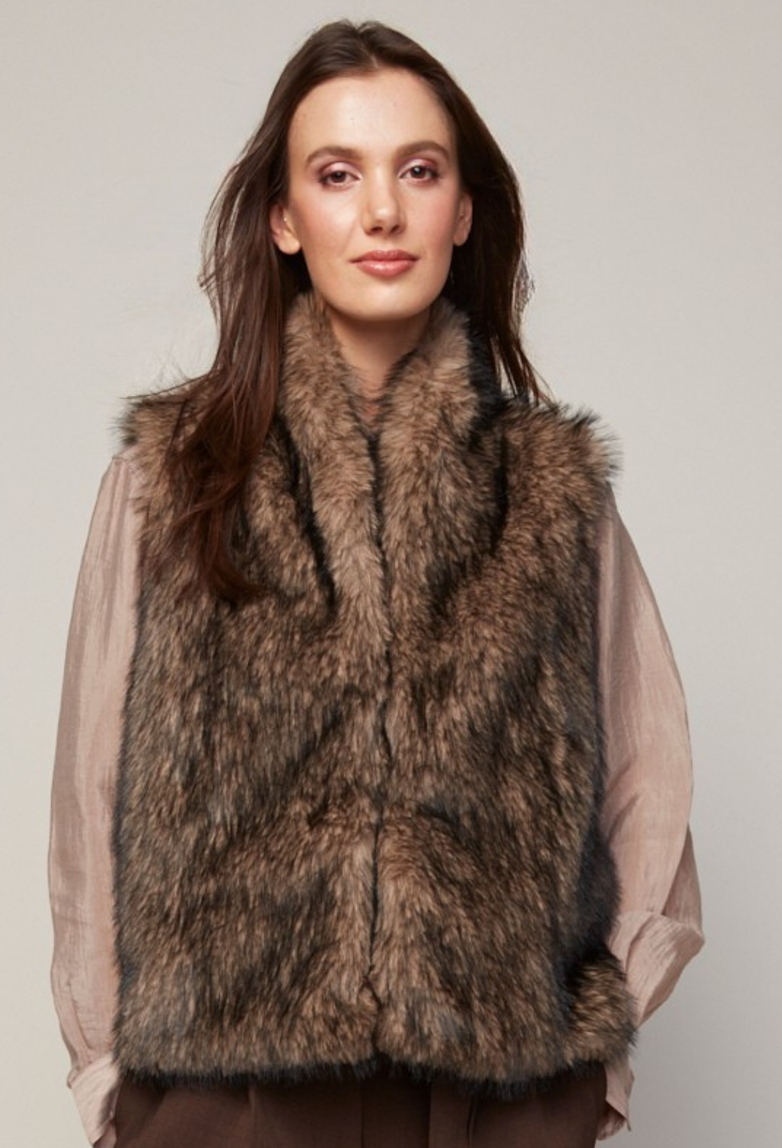 Blossom, gilet sans manches en fausse fourrure