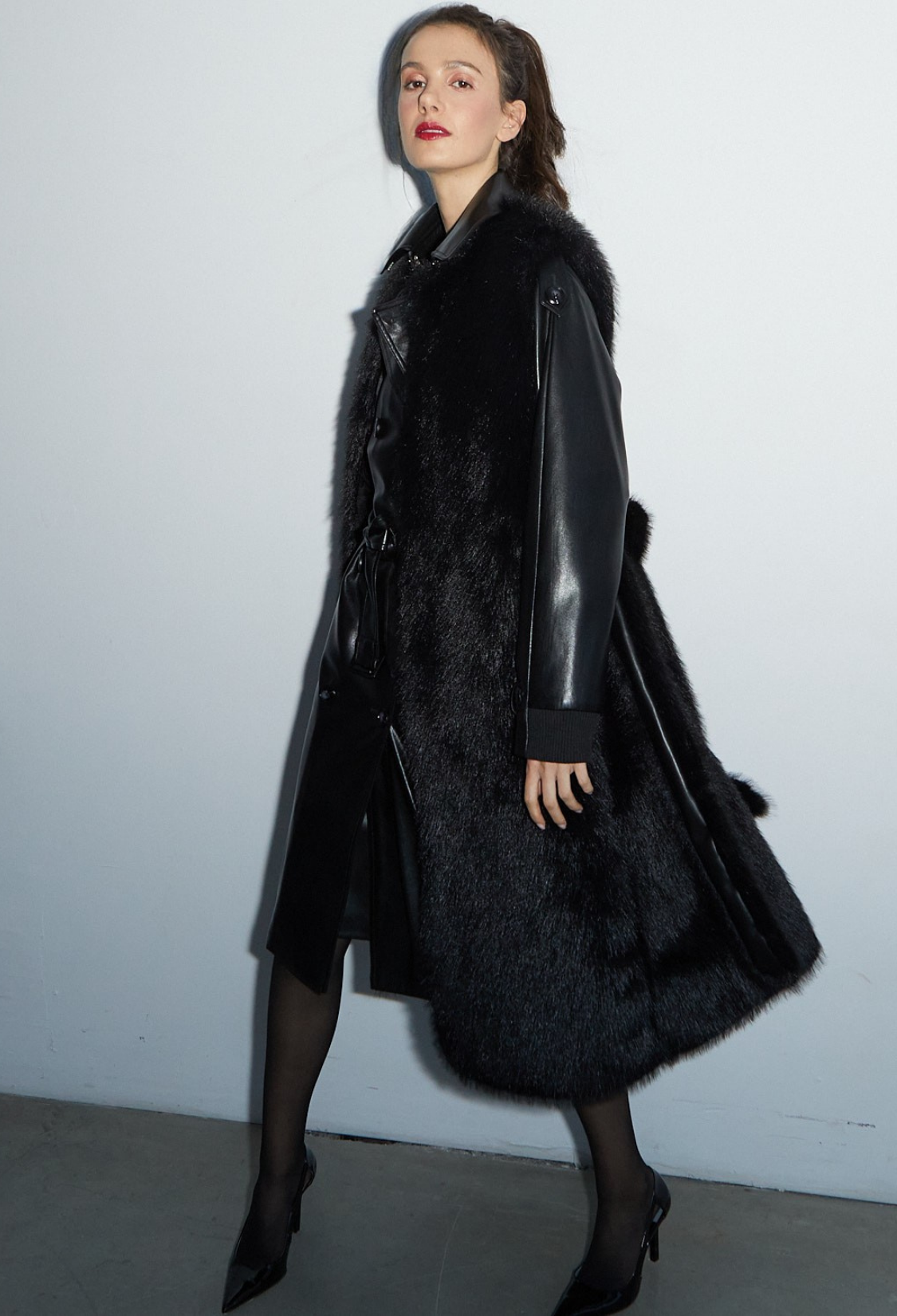 Veste longue en fausse fourrure Stevie