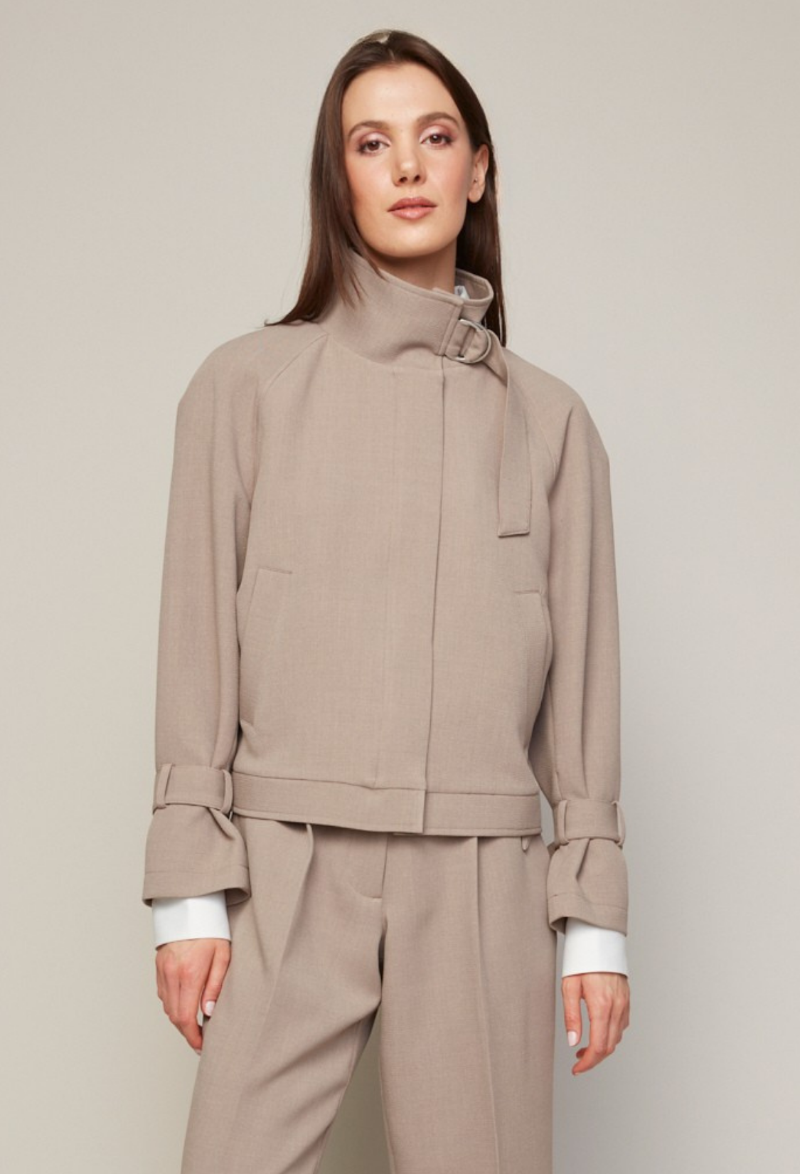 Brianna zip front raglan sleeve jacket