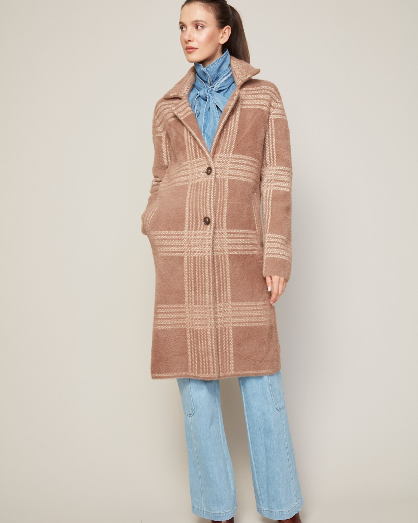 Lorie single breasted knit coat