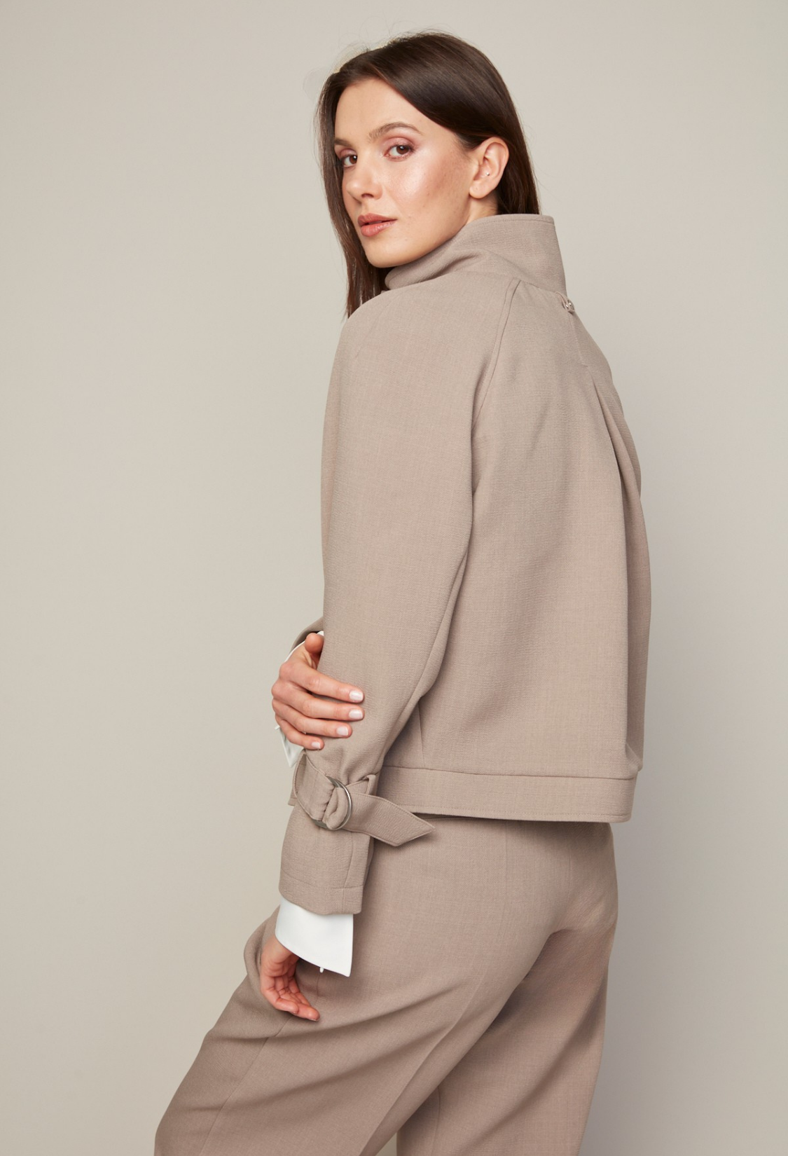 Brianna zip front raglan sleeve jacket