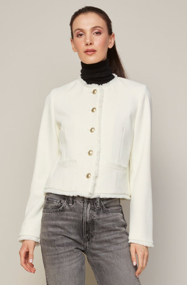Béatrice, blazer court à franges