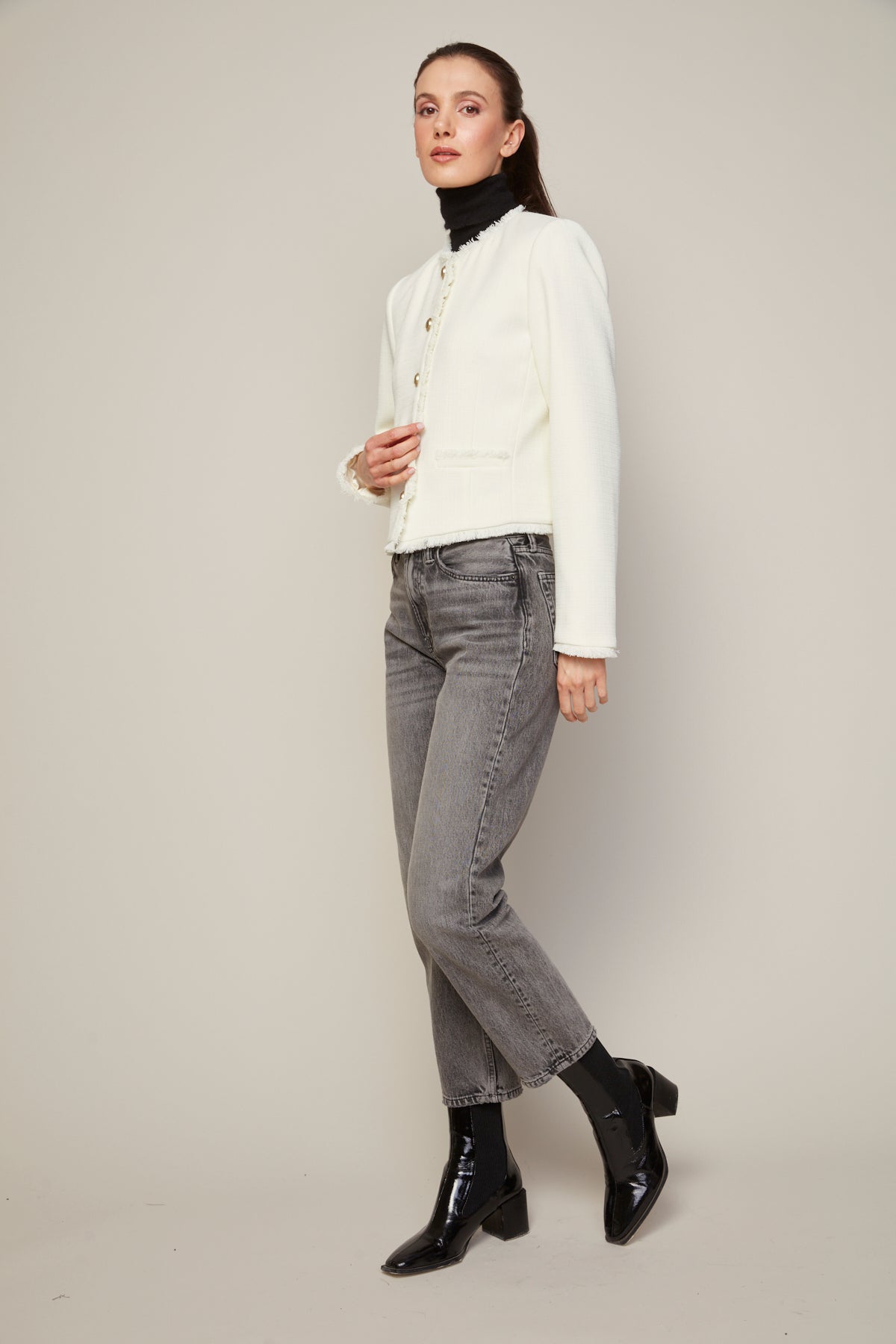 Béatrice, blazer court à franges