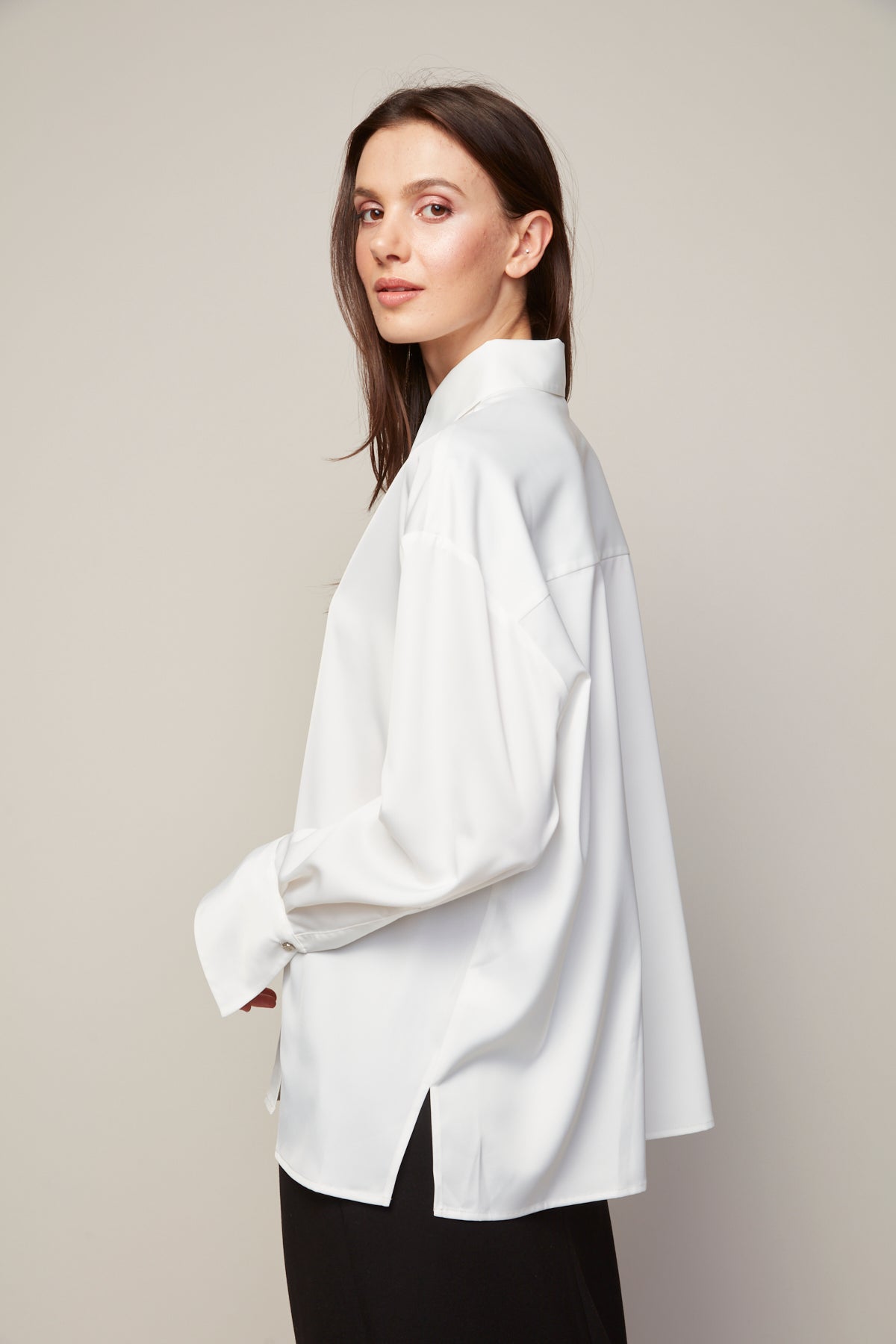 Bellamy, chemisier boutonné en satin