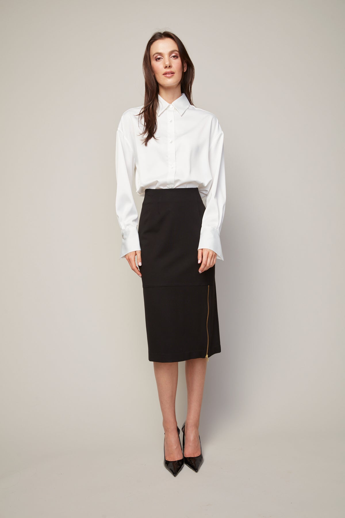 Bellamy, chemisier boutonné en satin