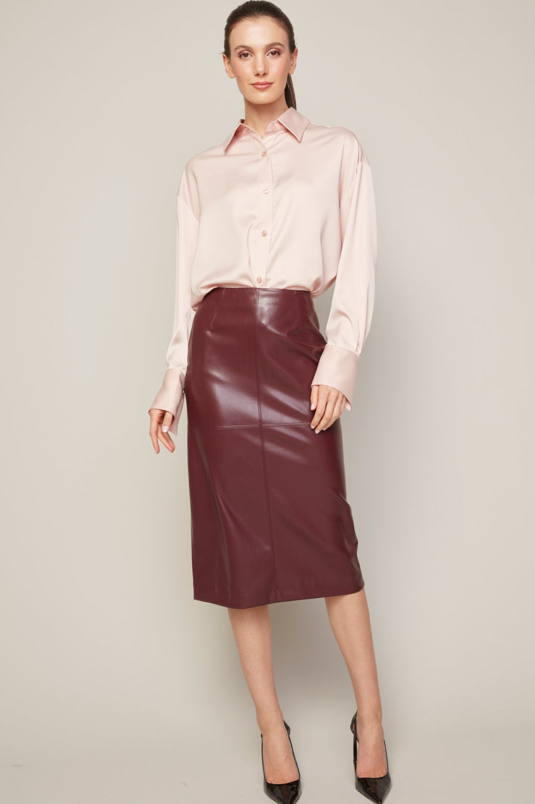 Bellamy, chemisier boutonné en satin