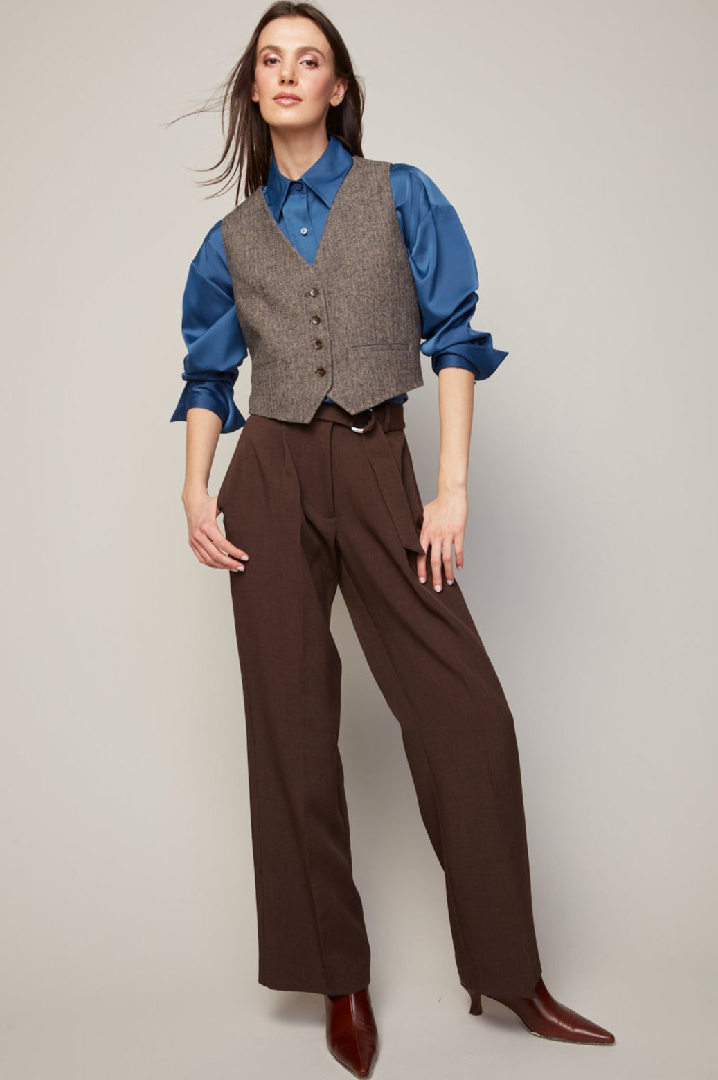 Benji straight leg pant with  removable belt