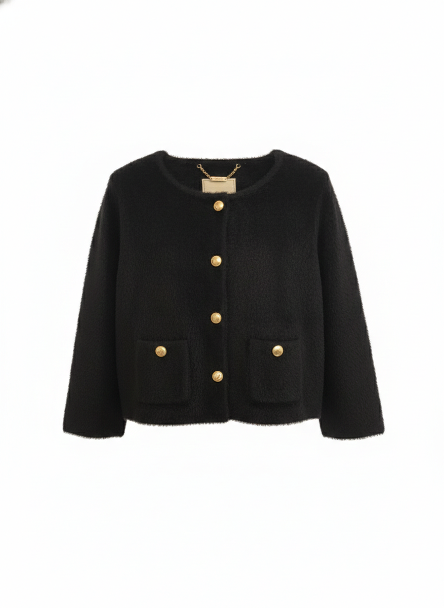 Bronte buttoned front cardigan with patch pockets