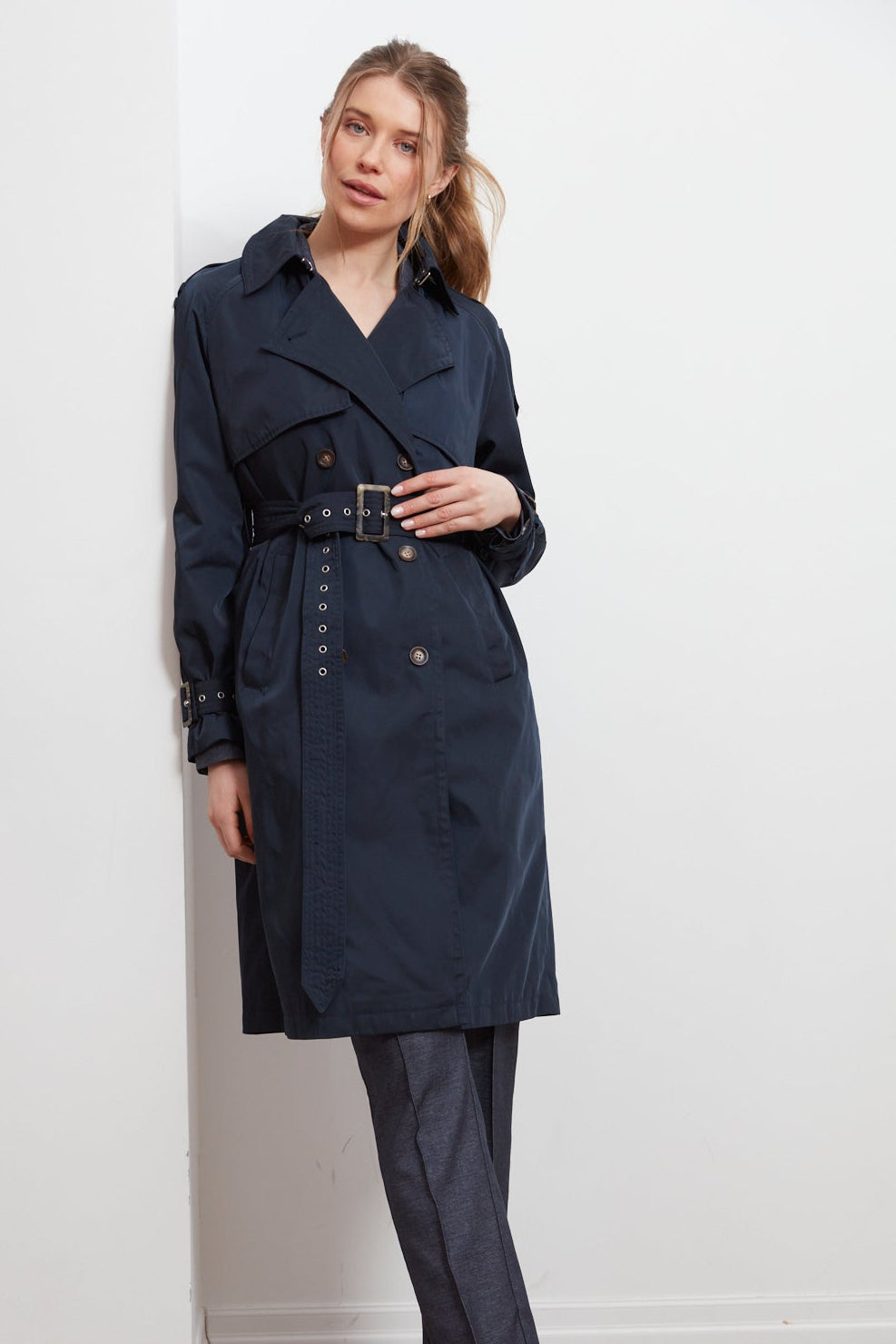 Cara, long trench coat