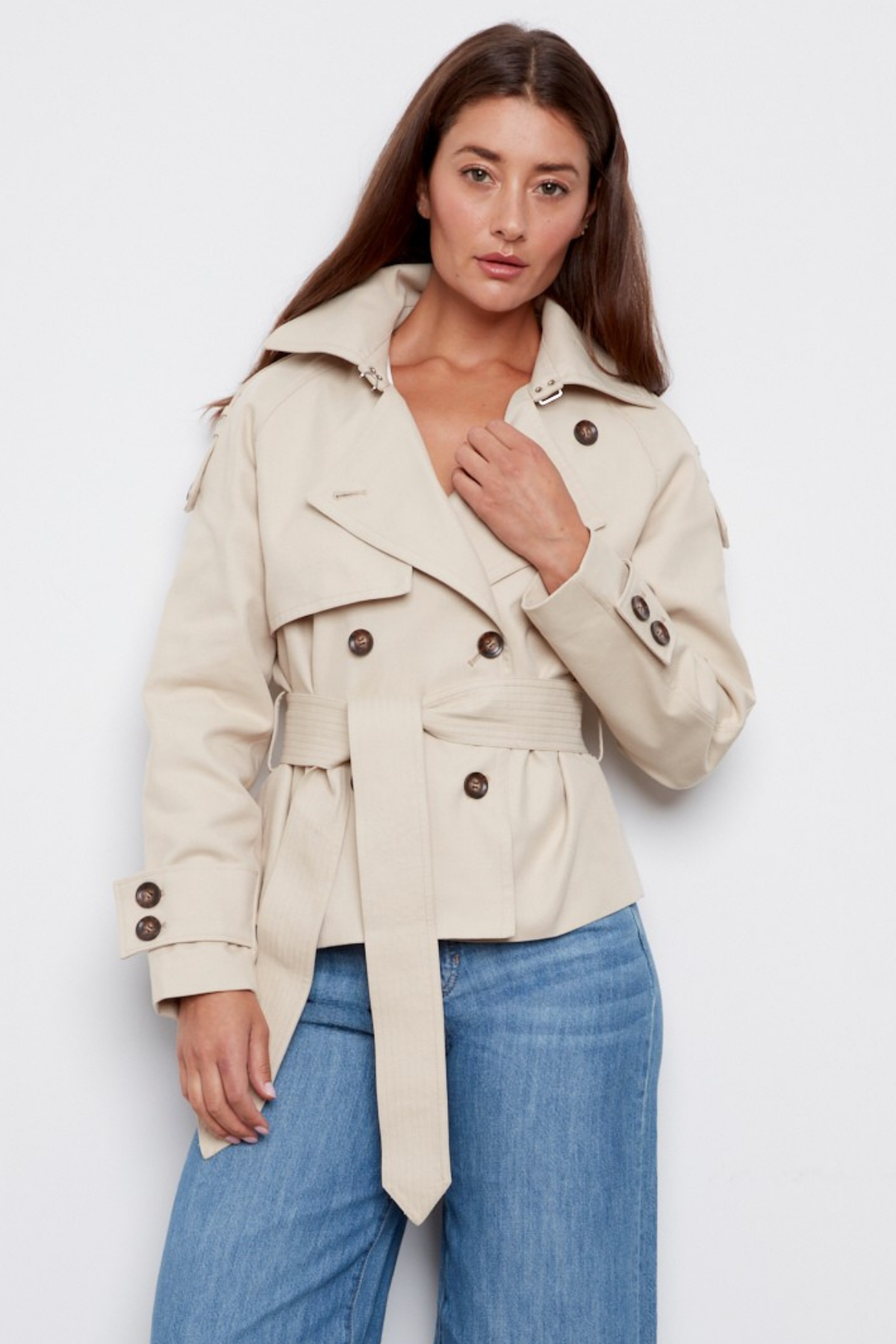 Calista, short double breasted trenchcoat