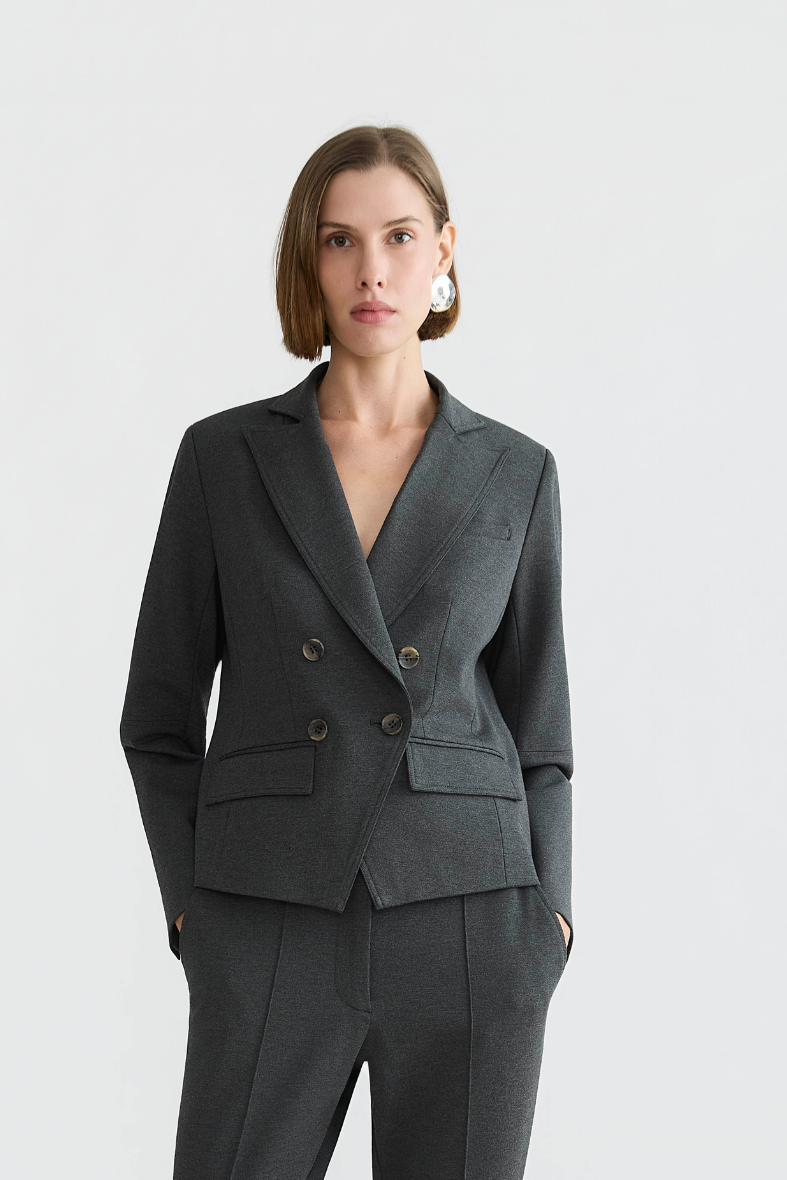 Carlisle, double breasted stretch signature blazer