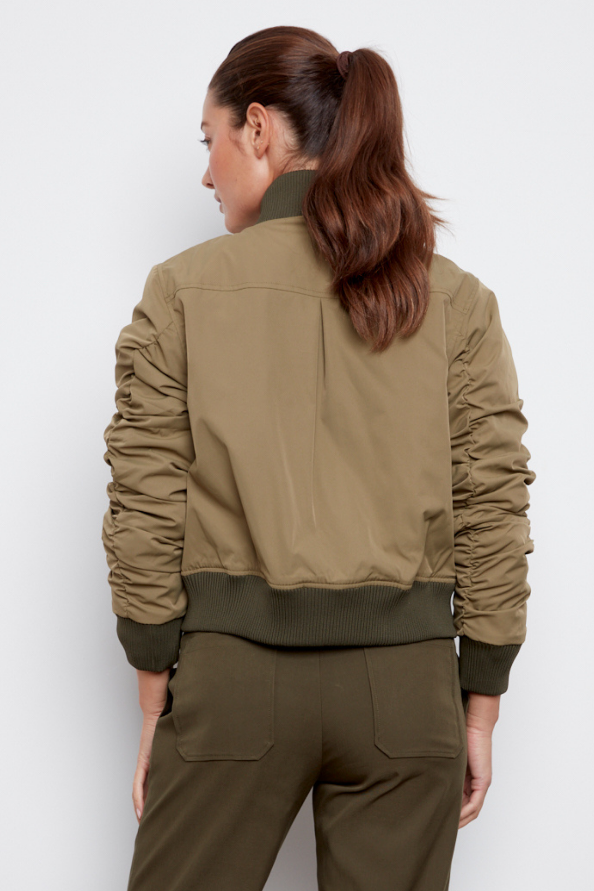 Cierra, bomber jacket with shirring detail