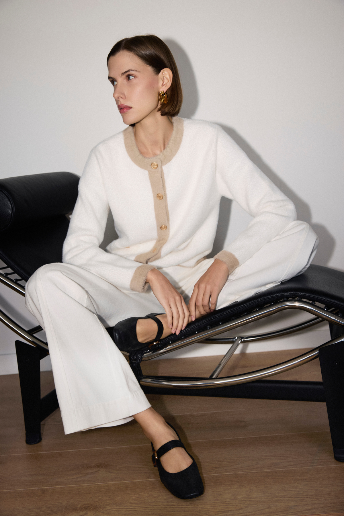 Clarissa, cardigan à mailles avec détails contrastés