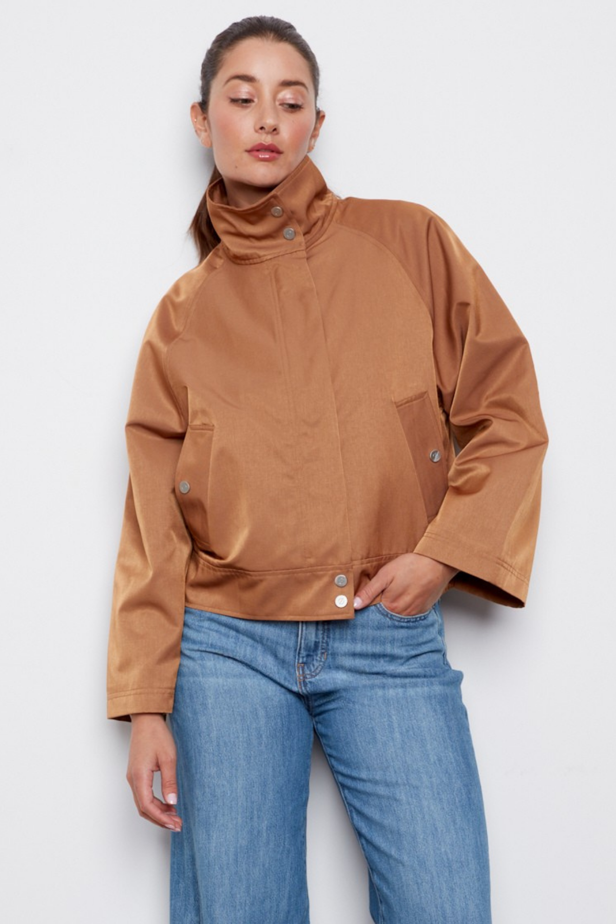 Clarke, funnel-neck jacket with zip closure