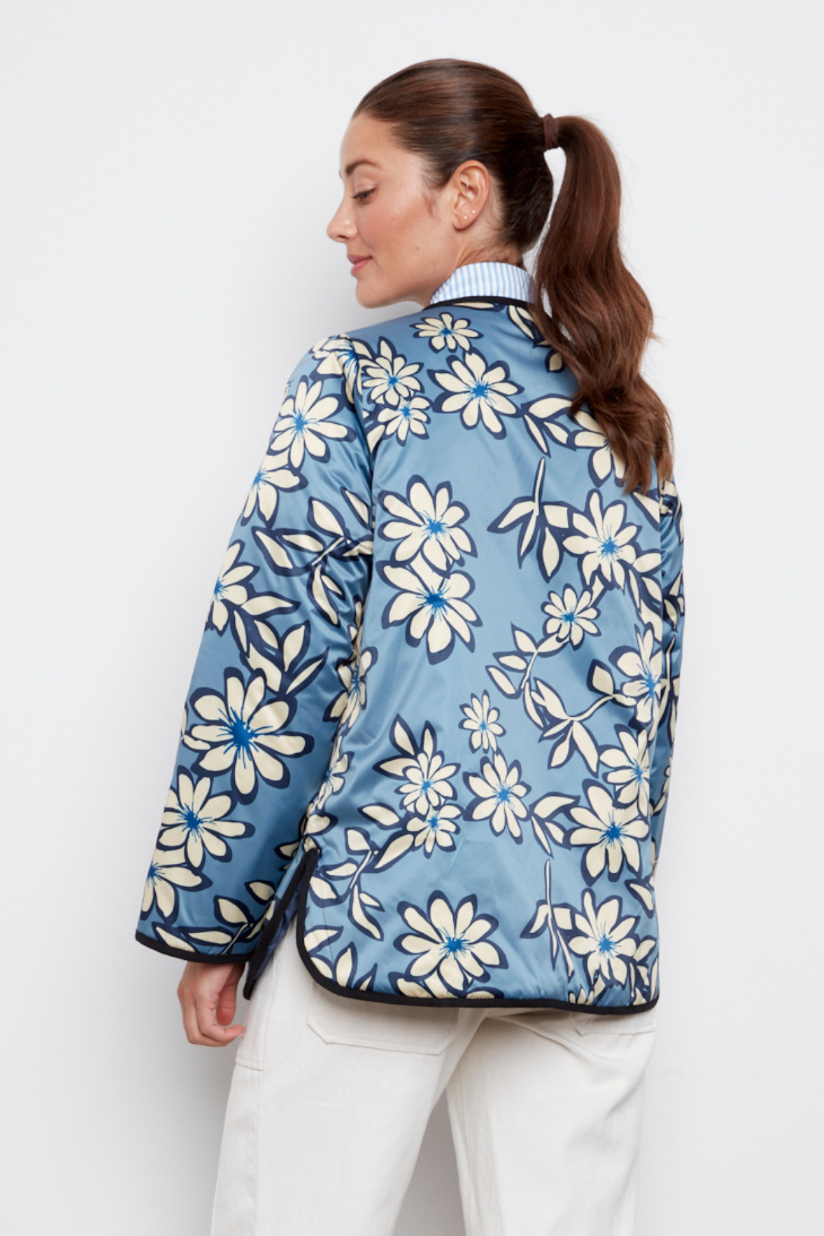 Cleo, manteau matelassé réversible sans col