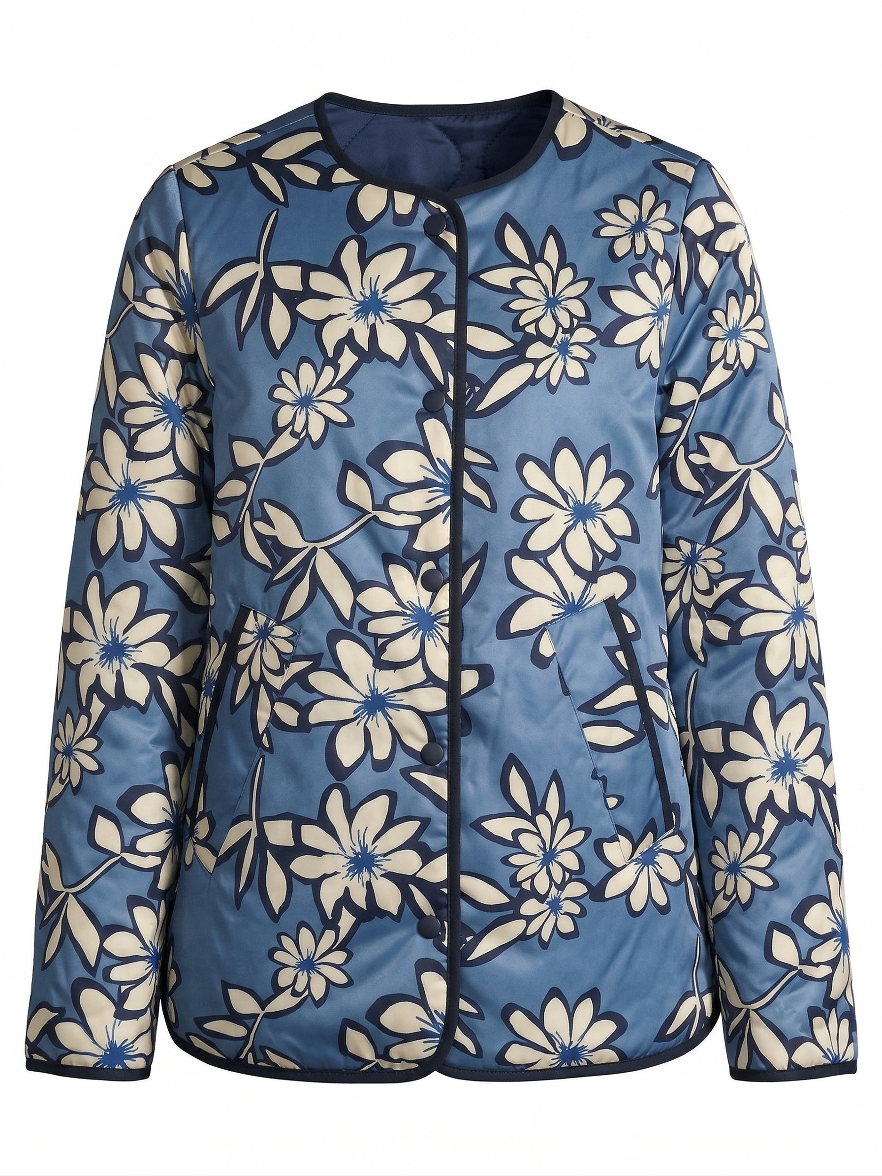 Cleo, manteau matelassé réversible sans col