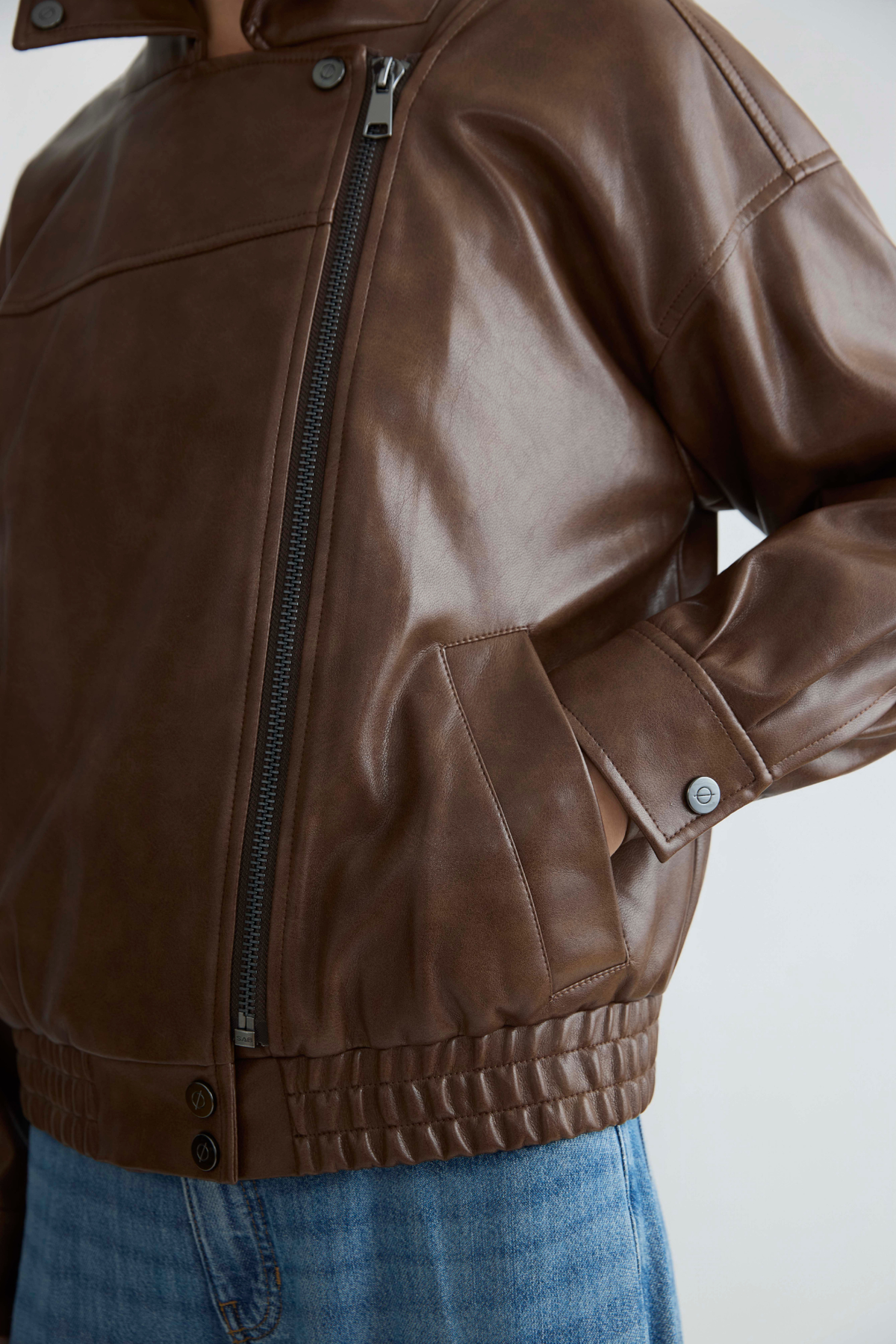 Dallas, moto vegan leather jacket
