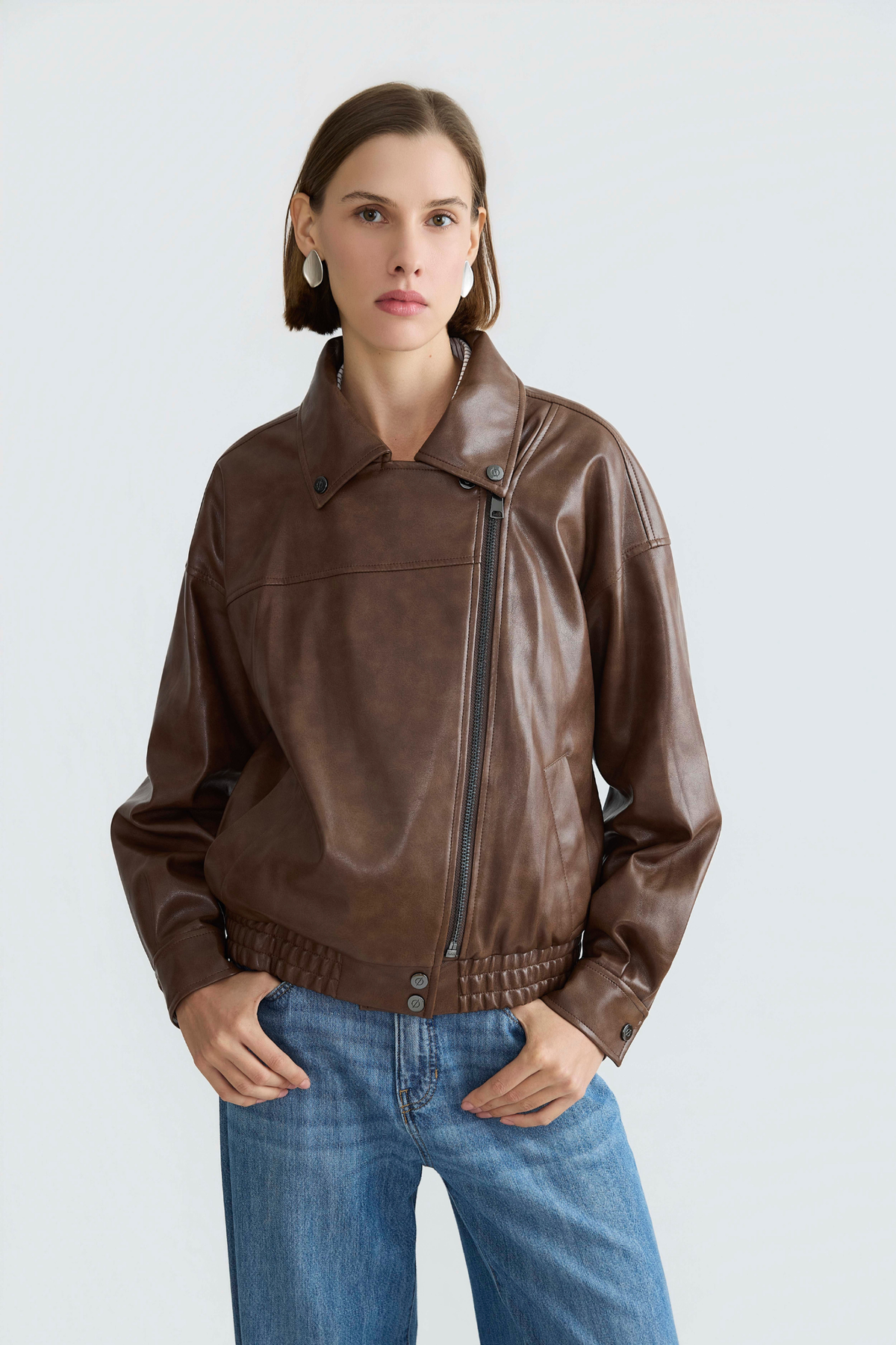 Dallas, moto vegan leather jacket