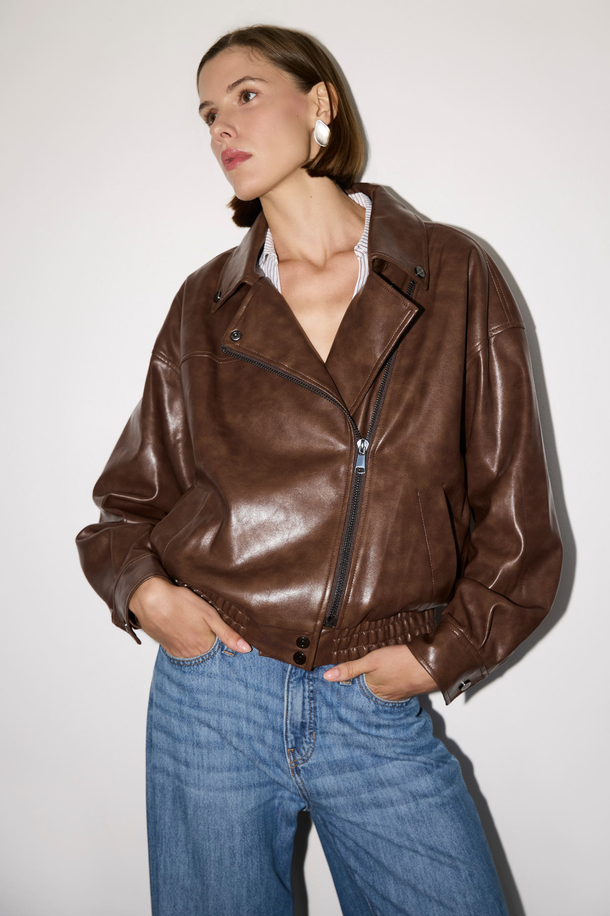 Dallas, moto vegan leather jacket