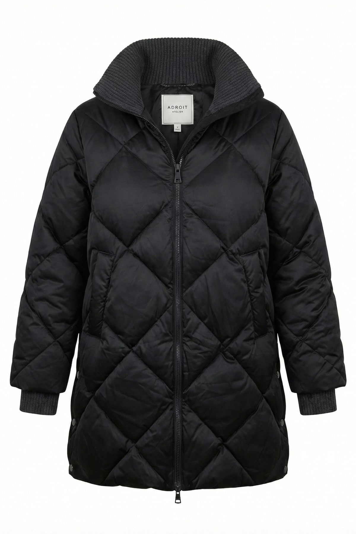 Dana, manteau en duvet matelassé à losanges avec col montant