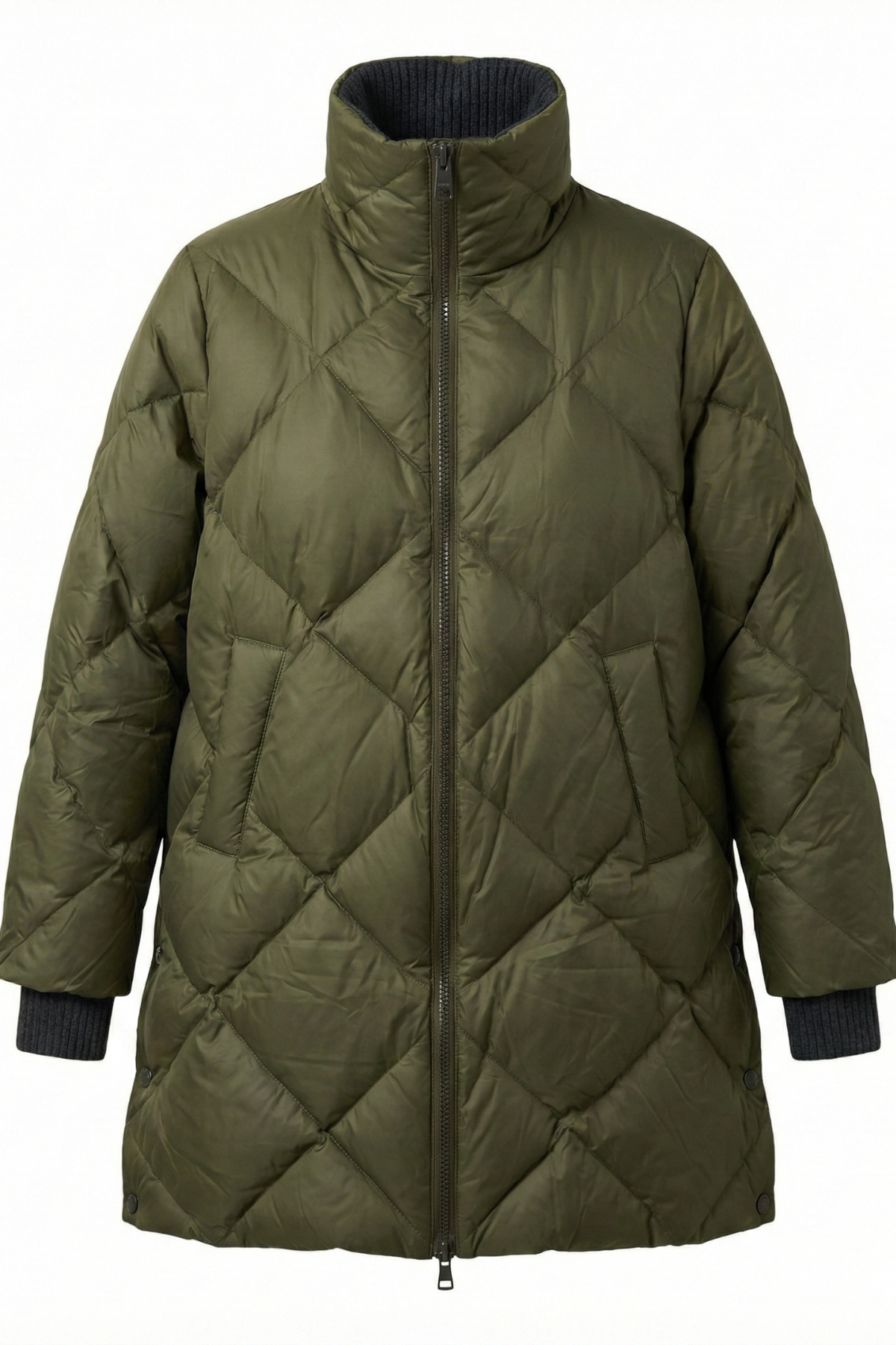 Dana, manteau en duvet matelassé à losanges avec col montant