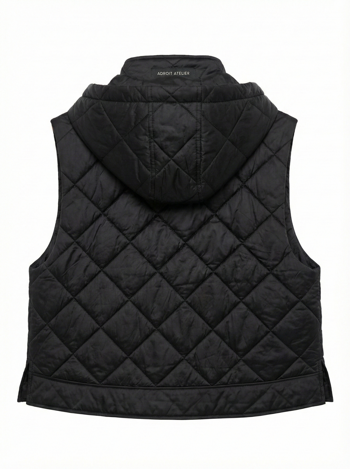 Daniela, sleeveless diamond quilted vest w/detachable hood