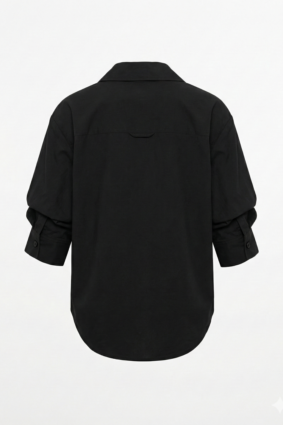 Daria, button-front shirt with ruched sleeves