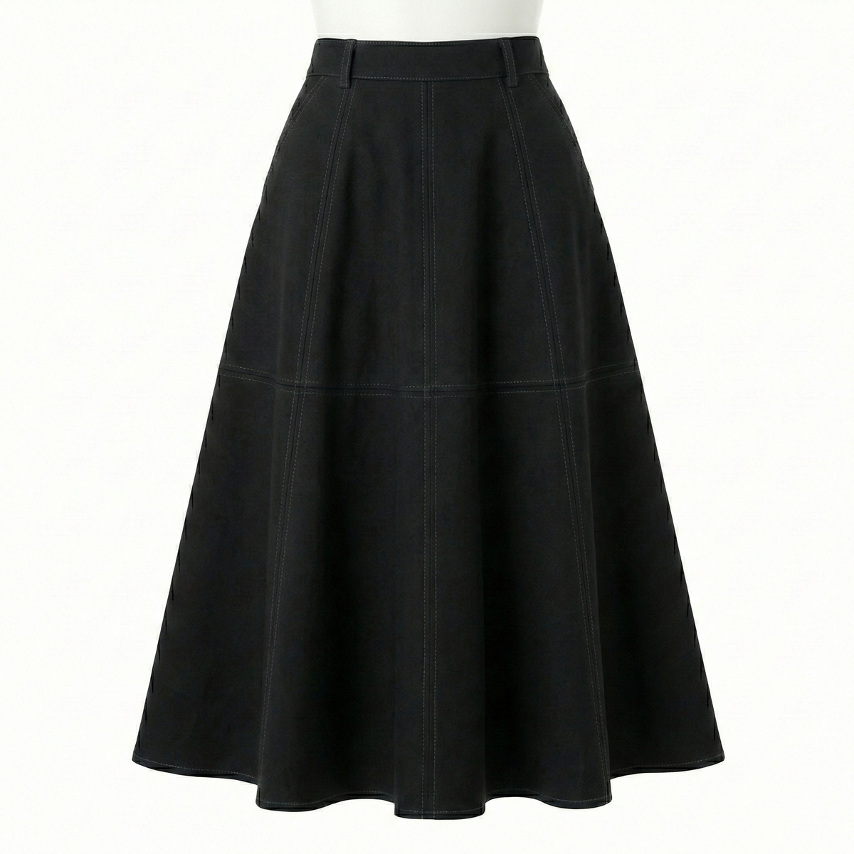 Delphine, multi-panel ponte flared skirt