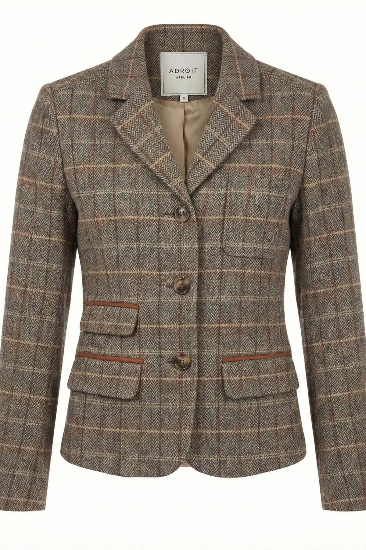 Desmond, tweed single-breasted blazer w/ 3 button closure