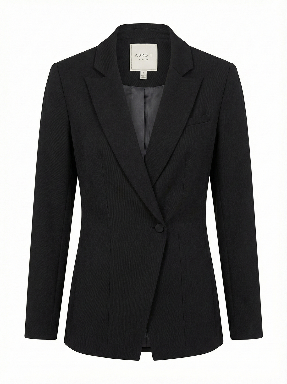Drew, single-breasted asymetrical stretch ponte blazer